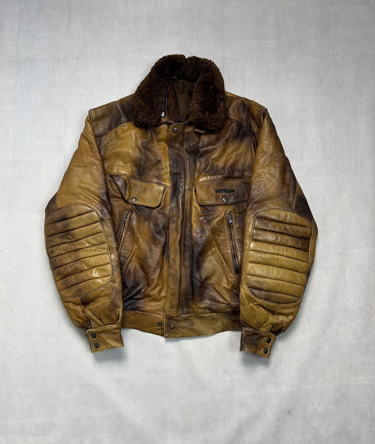 Vintage Heavy Leather Jacket F.T. vintage 80’s 90’s motocycle Size US XL / EU 56 / 4 - 2 Thumbnail