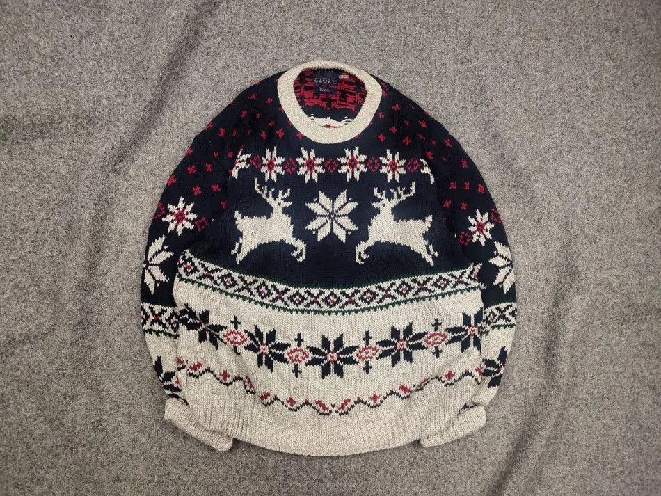 Vintage Vintage 90's Old Glory USA Knit Pattern sweater Ralph lauren Size US L / EU 52-54 / 3 - 1 Thumbnail