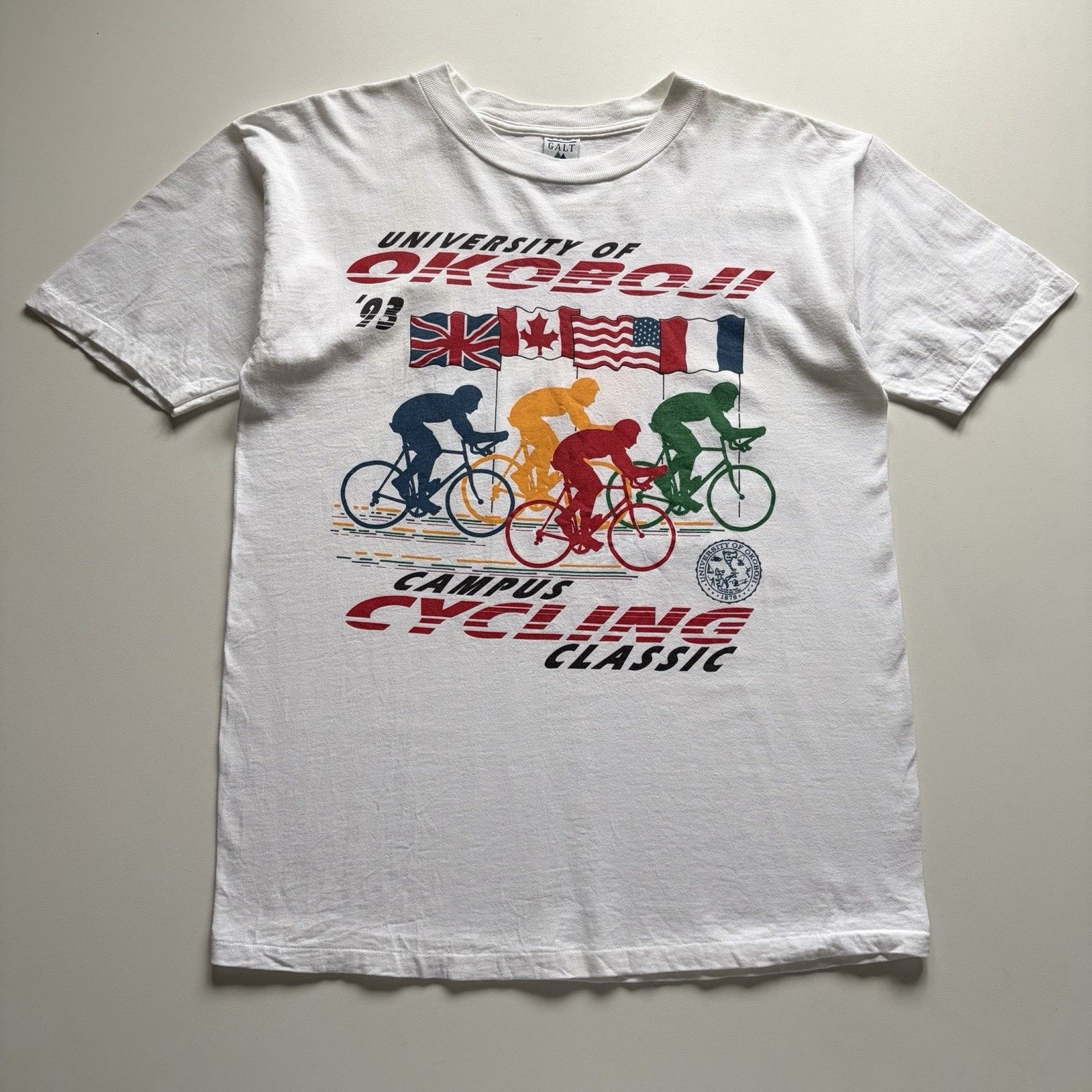 Vintage 1993 University Of Okoboji Cycling Shirt Medium 90s