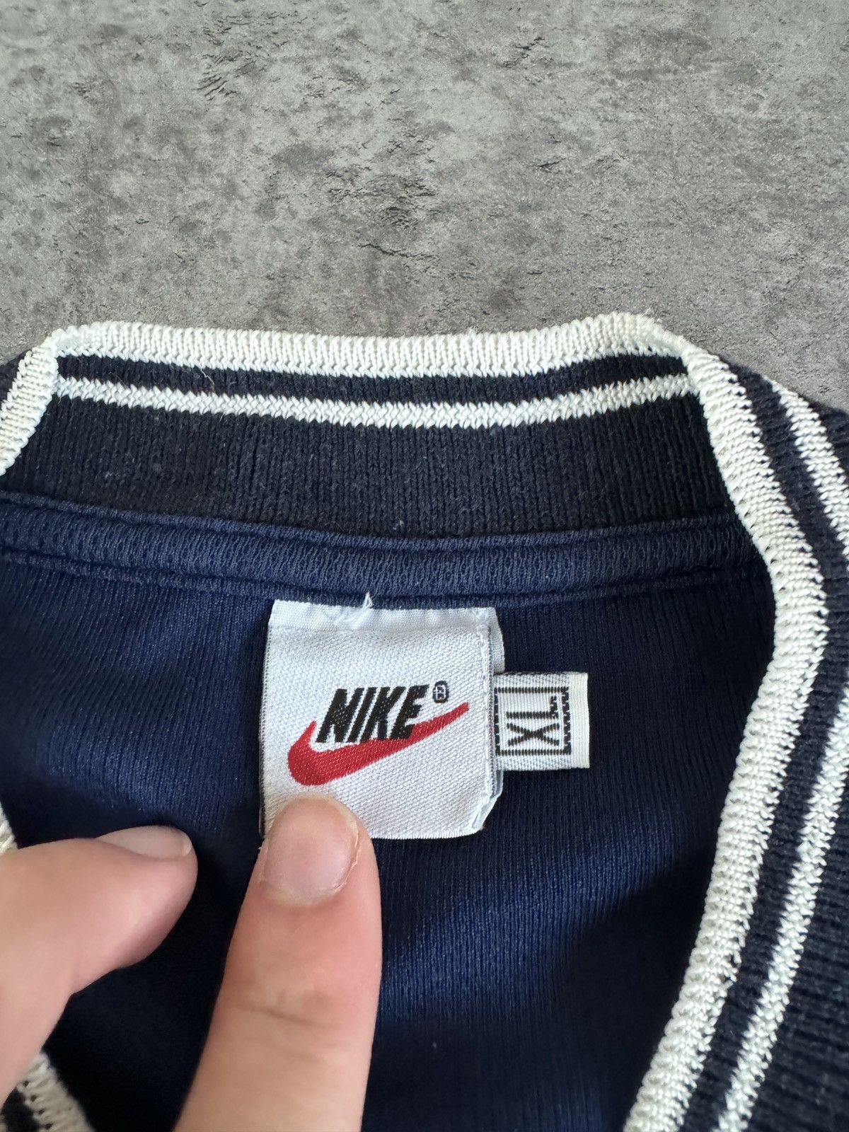 Nike × Vintage Nike Swoosh jersey tees logo 90s bootleg rap skate boxy Size US L / EU 52-54 / 3 - 4 Thumbnail