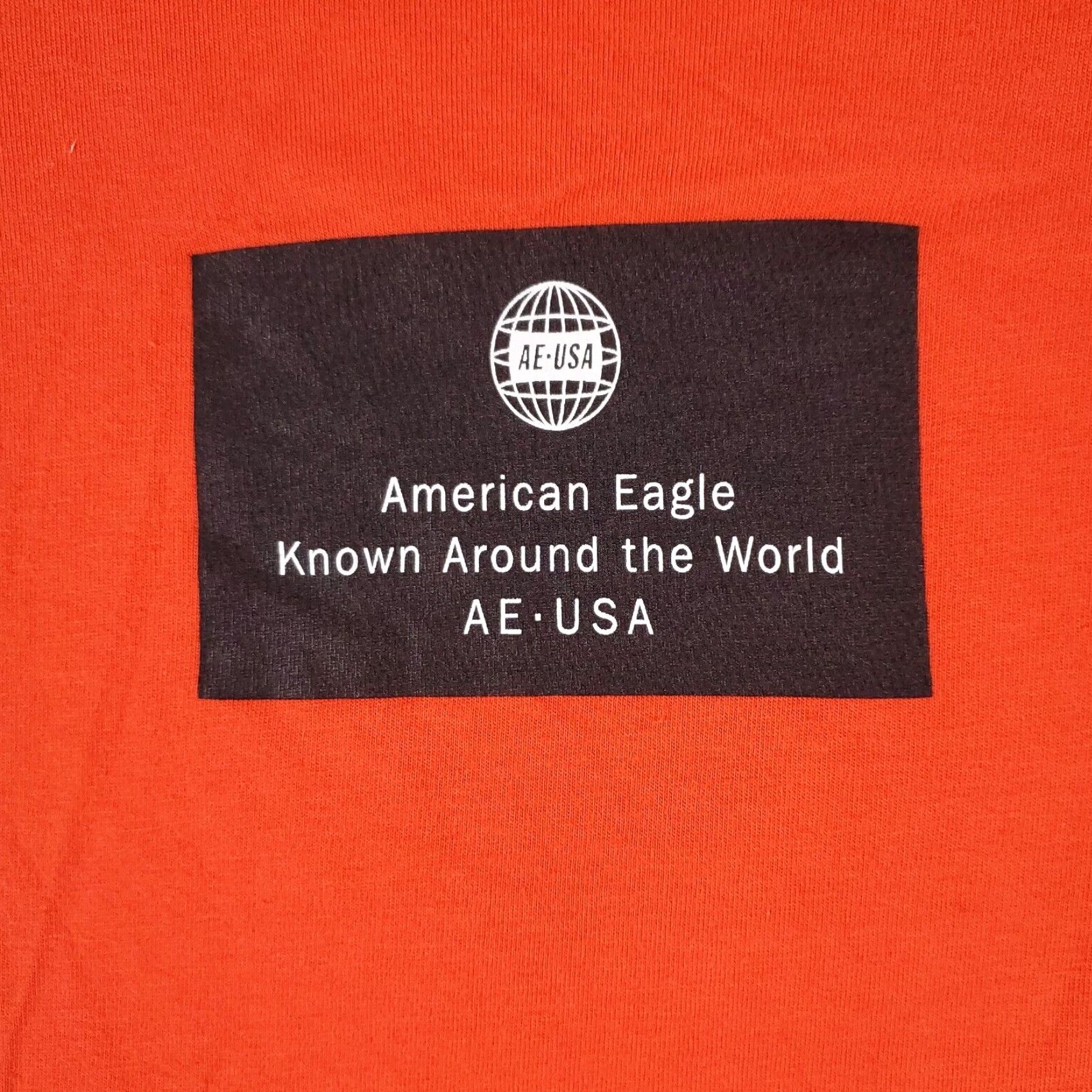 American Eagle Outfitters American Eagle Outfitters Shirt Adult Medium Orange Solid Short Sleeve Crew Neck Logo Mens Size US M / EU 48-50 / 2 - 2 Thumbnail