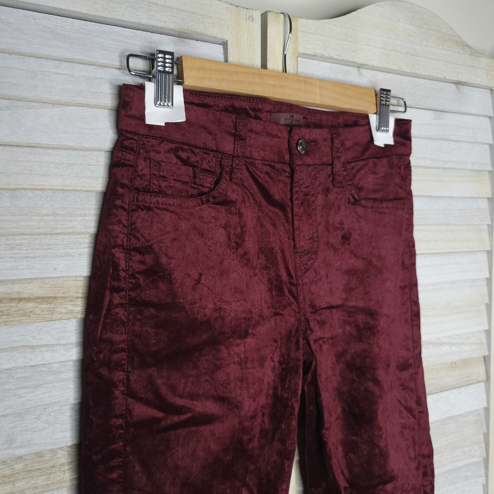 7 For All Mankind 7 For All Mankind Velvet Skinny Jeans Size 25 in Wine Size 25" / US 0 / IT 36 - 4 Thumbnail