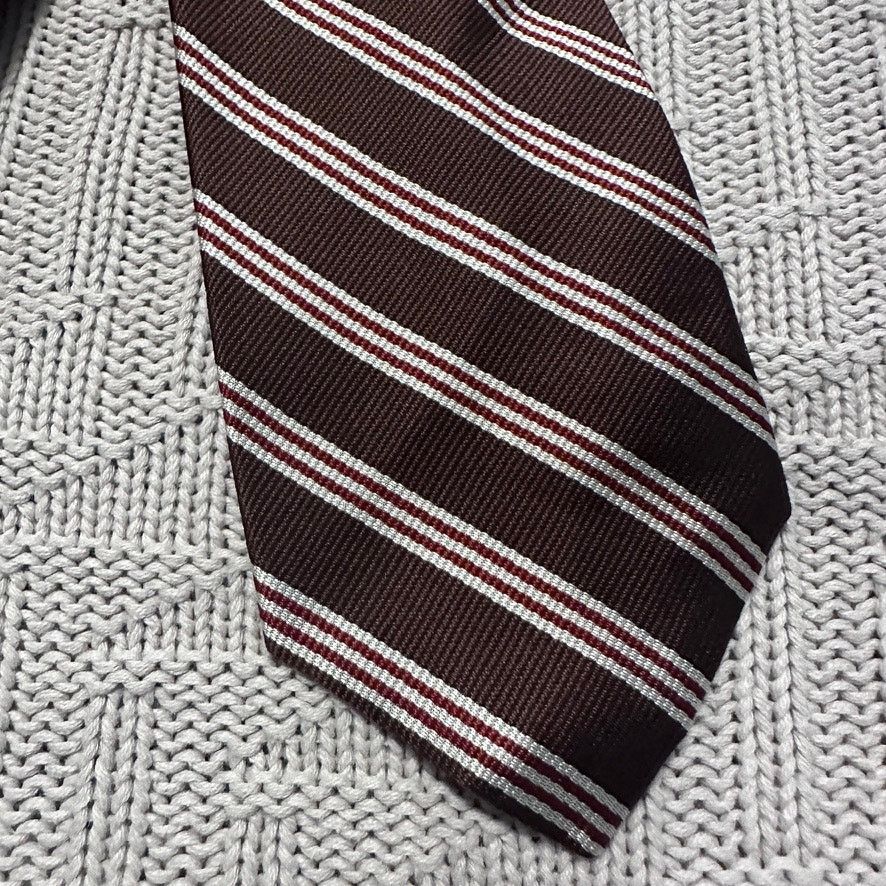 Saks Fifth Avenue Saks Fifth Avenue brown regimental striped silk tie Size ONE SIZE - 2 Thumbnail