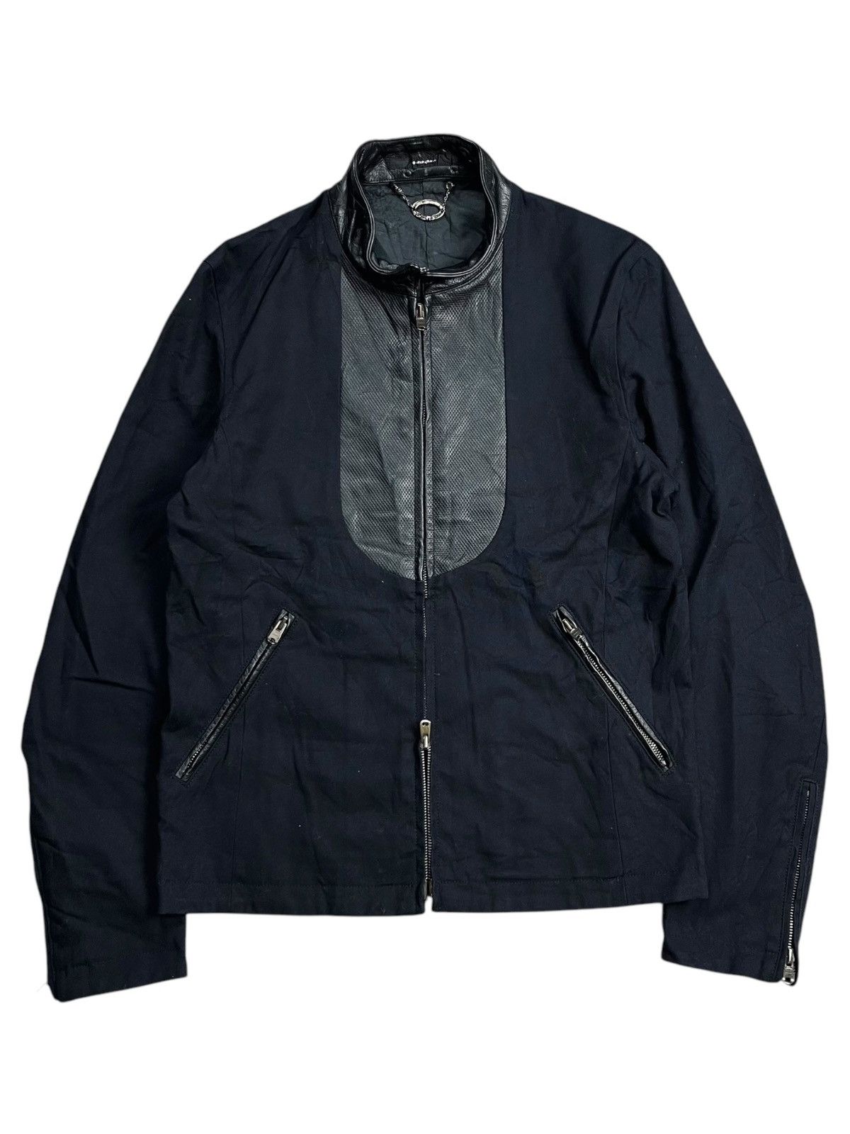 ぺ*ぺ様 00s vaquish double zip leather jkt Leather-Zip-Up-Jacket-001BLK?$