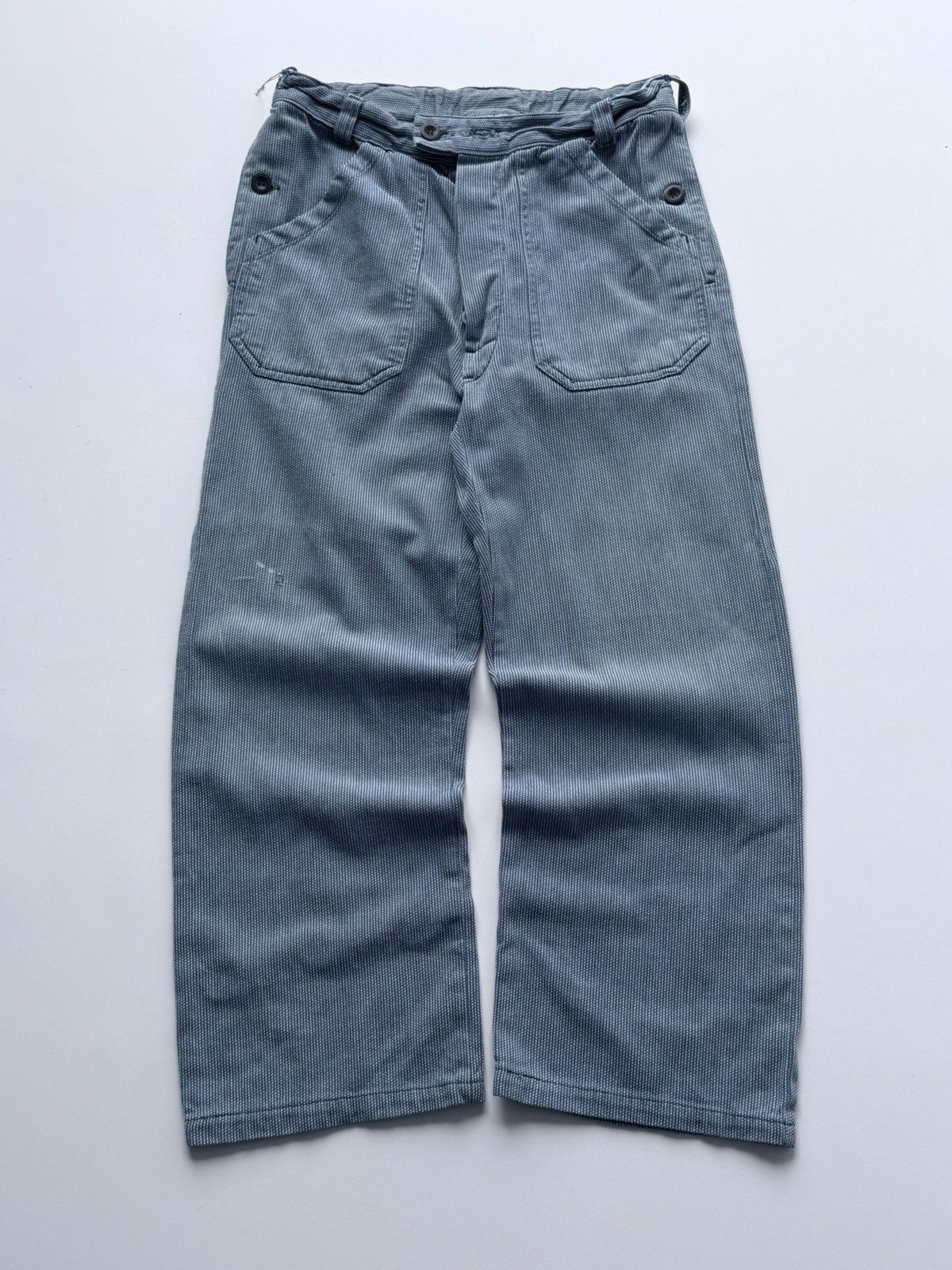 Vetra Vintage 80s French Striped Work Pants Size US 28 / EU 44 - 1 Thumbnail