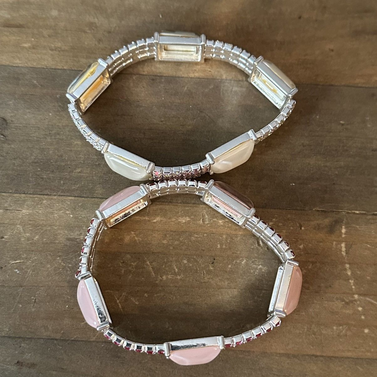 Other Rhinestone pink and cream stretch bracelets Size ONE SIZE - 4 Thumbnail
