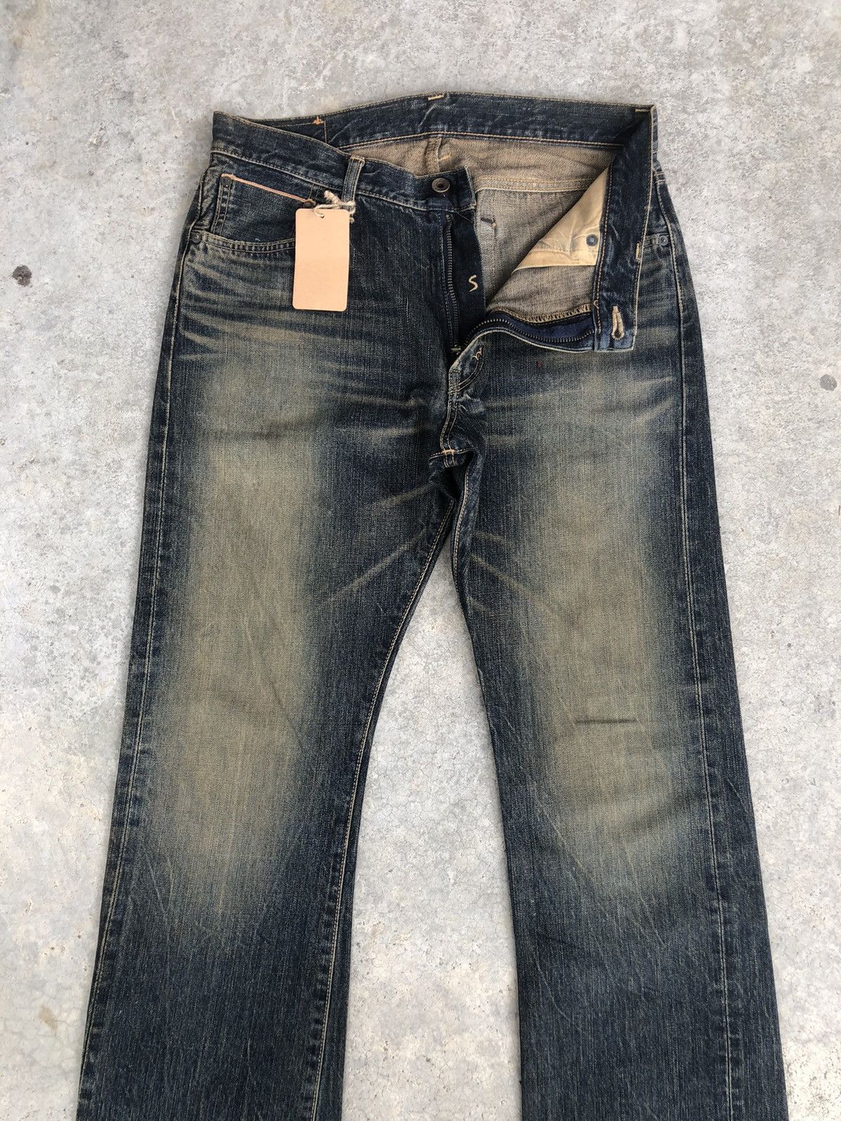 If Six Was Nine Japanese Edwin 505s Flared Jeans Mudwash Distressed Denim Size US 32 / EU 48 - 3 Thumbnail