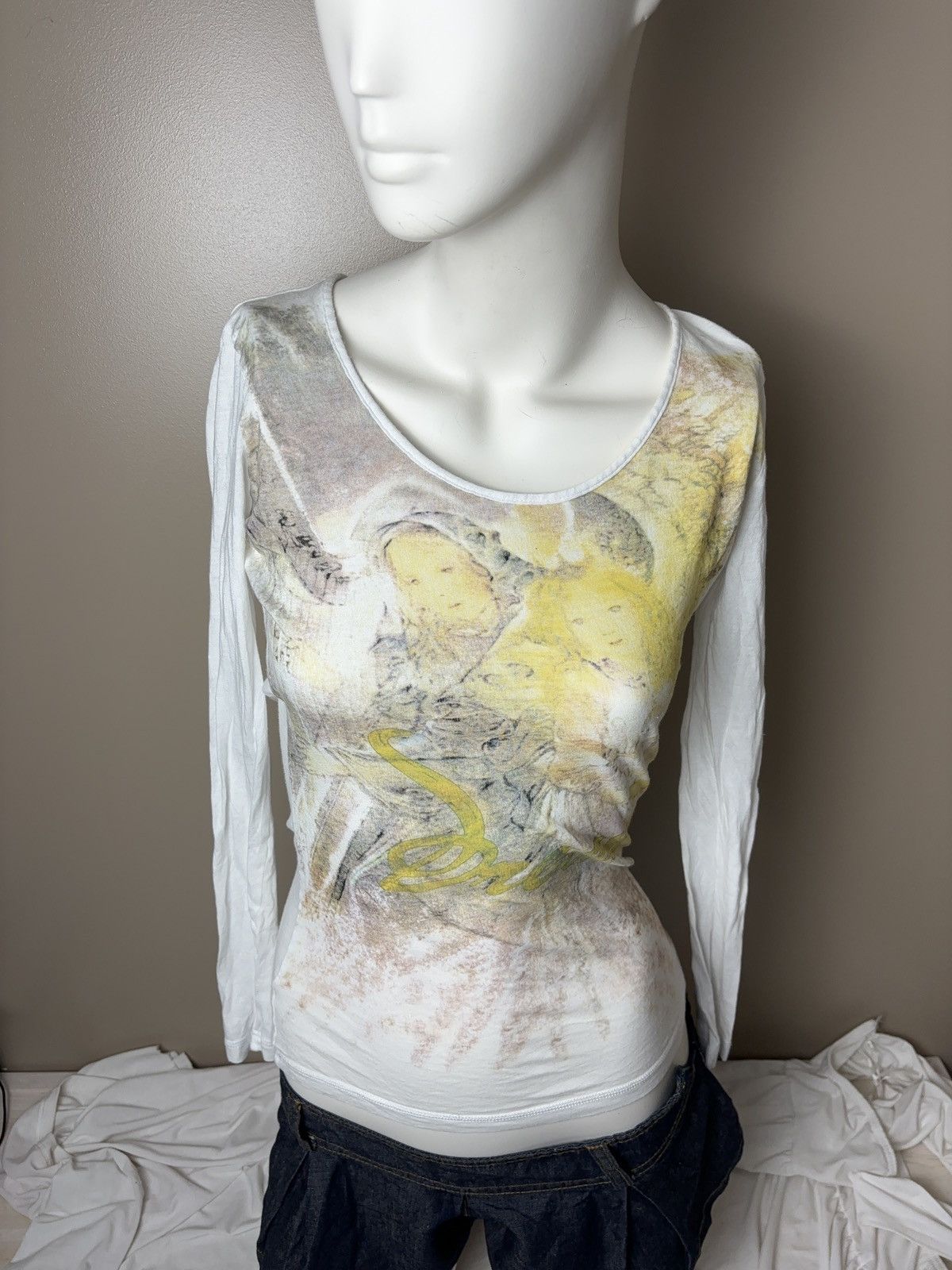 Printed archive vintage long sleeve top