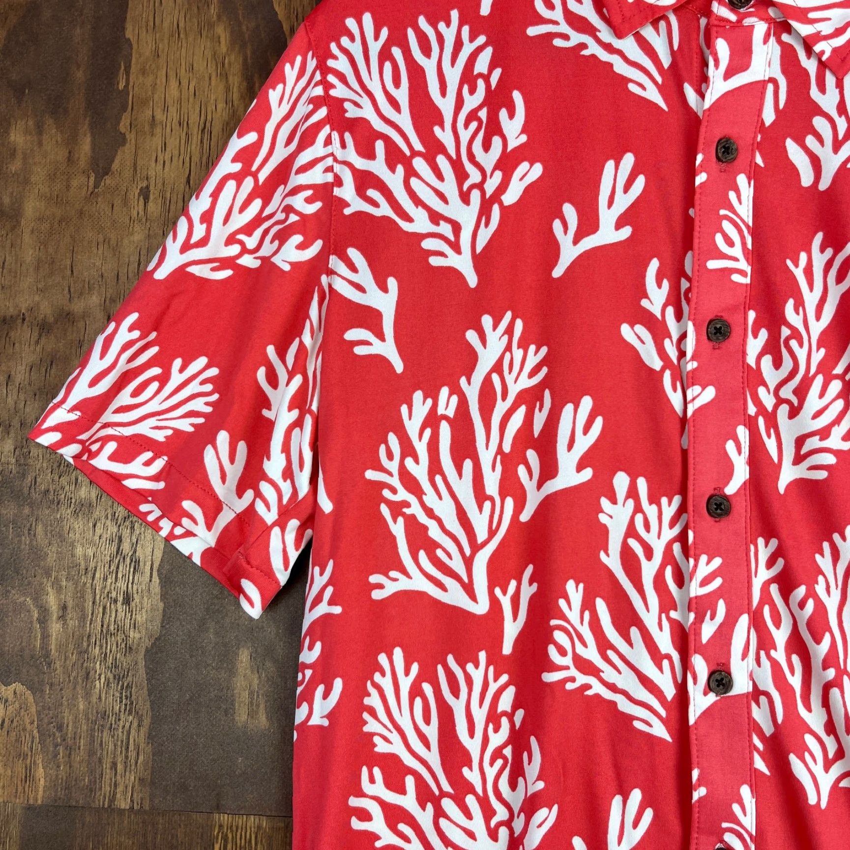 Vintage Margaritaville Mens Shirt Button-Down Small UPF +50 Short Sleeve Floral Reef Pattern Nylon Spandex Breathable Quick Dry Vented Beachwear Casual Travel Size US S / EU 44-46 / 1 - 4 Thumbnail