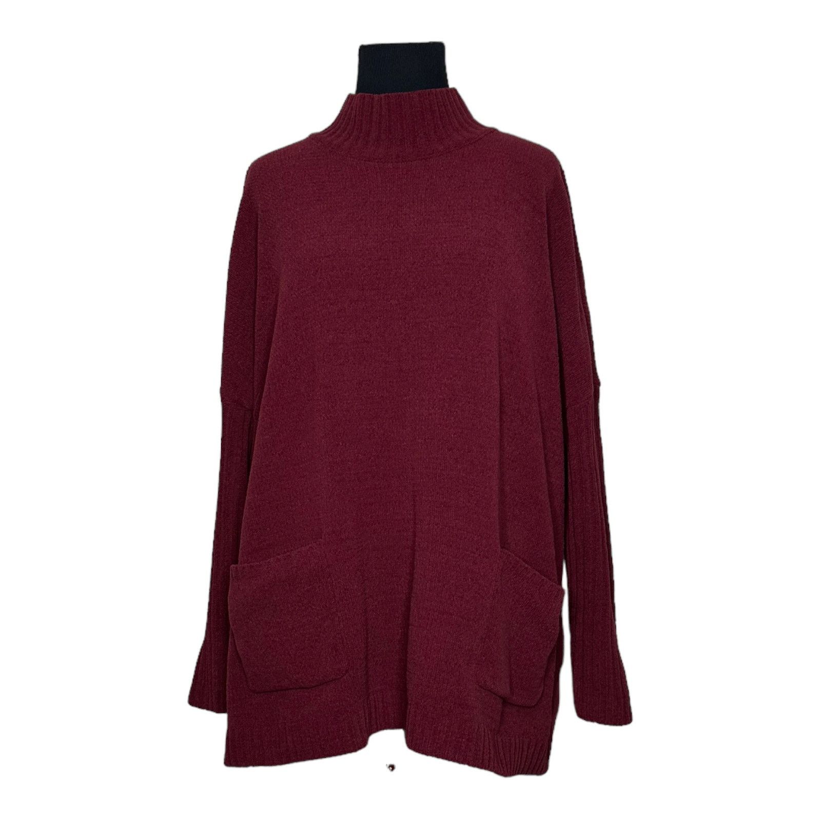 J. Jill J. Jill Chenille red high neck tunic sweater size LP Size L / US 10 / IT 46 - 9 Thumbnail