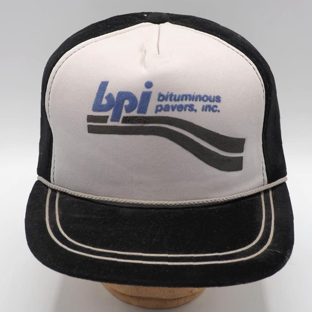 Vintage VINTAGE BPI Hat Snapback Velvet Trucker Farmer Cap Bituminous Pavers Size ONE SIZE - 2 Thumbnail