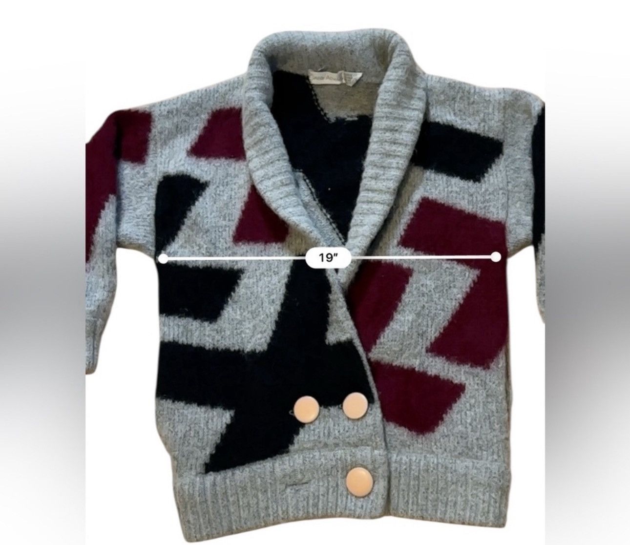 Other VTG Greg Adams Red Black Cross Gray Mohair Cardigan Sweater Size US M / EU 48-50 / 2 - 11 Thumbnail