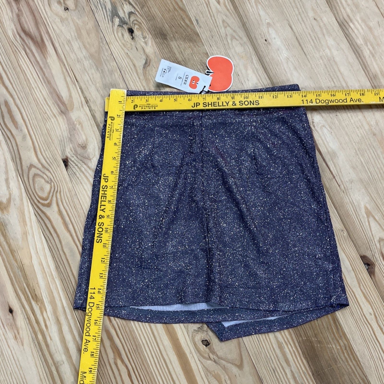 Cider Cider Glitter High Waist Asymmetrical Hem Short Skirt Size S Size 28" / US 6 / IT 42 - 5 Thumbnail