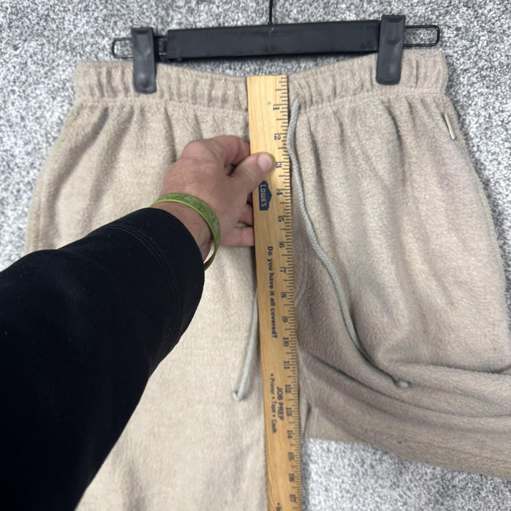 Express VINTAGE Express Athletique Sweatpants Mens M Tan Beige Lounge 90s Joggers Pockets Elastic Waist Drawstring Fleece Size US 31 - 5 Thumbnail