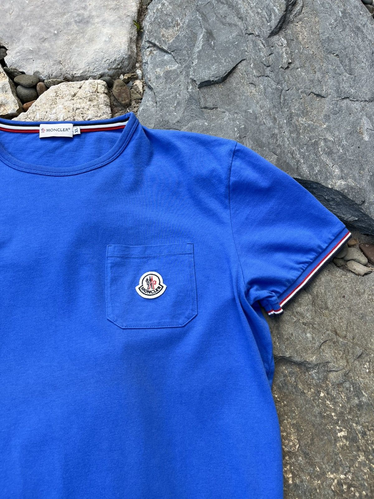 Moncler × Vintage Moncler maglia t-shirt pocket chest logo luxury tee drill Size US L / EU 52-54 / 3 - 4 Thumbnail