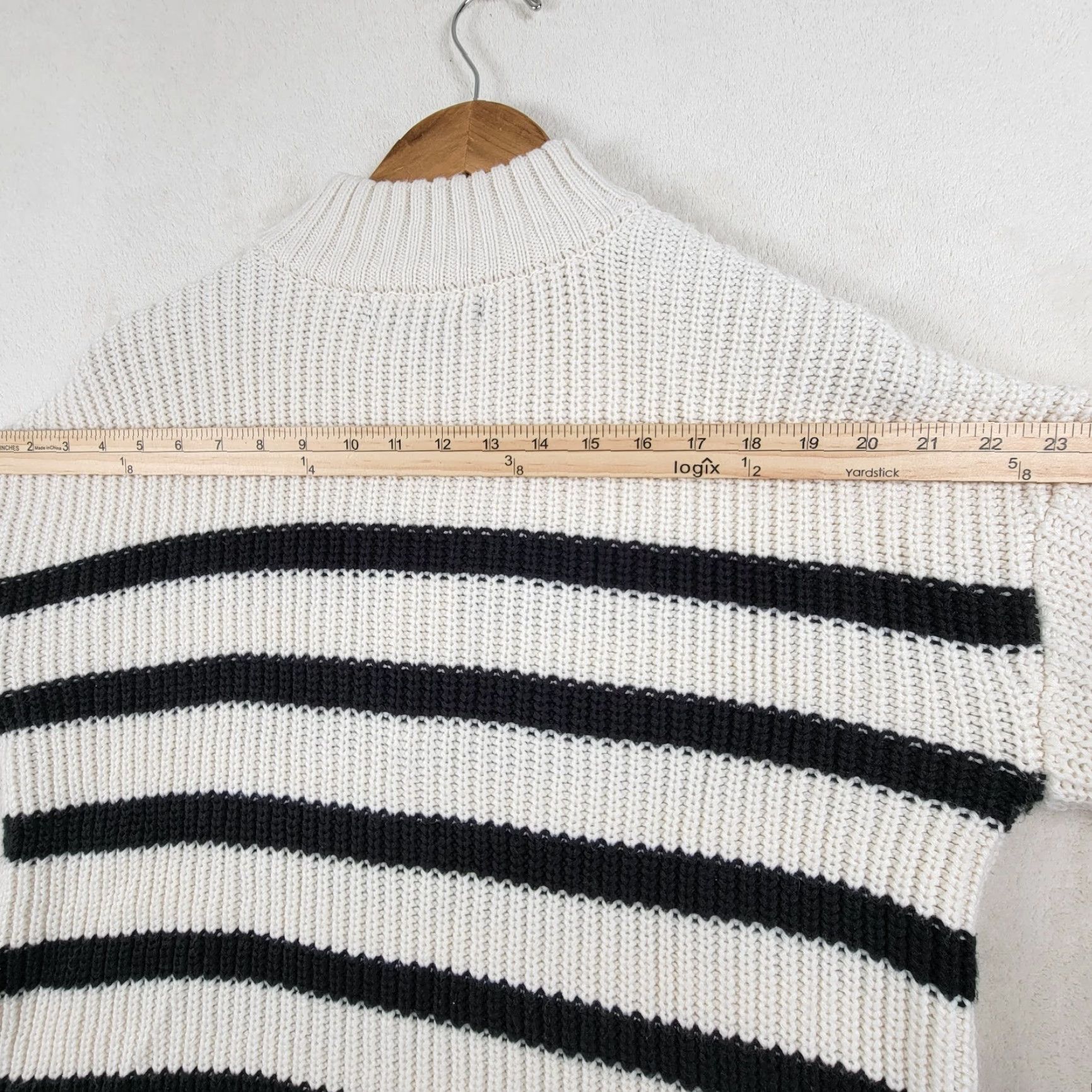 Sanctuary Sanctuary Striped Sweater Knit Women's Size M Black/White Raglan Sleeve Pullover Regular Colorful 1/4 Zip Mens Womens Girls Size M / US 6-8 / IT 42-44 - 6 Thumbnail