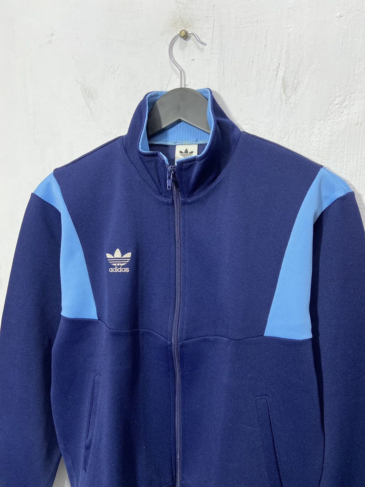 Adidas × Descente Vintage 90s Adidas Trefoil Descente Track Jacket Blue Size US M / EU 48-50 / 2 - 3 Thumbnail