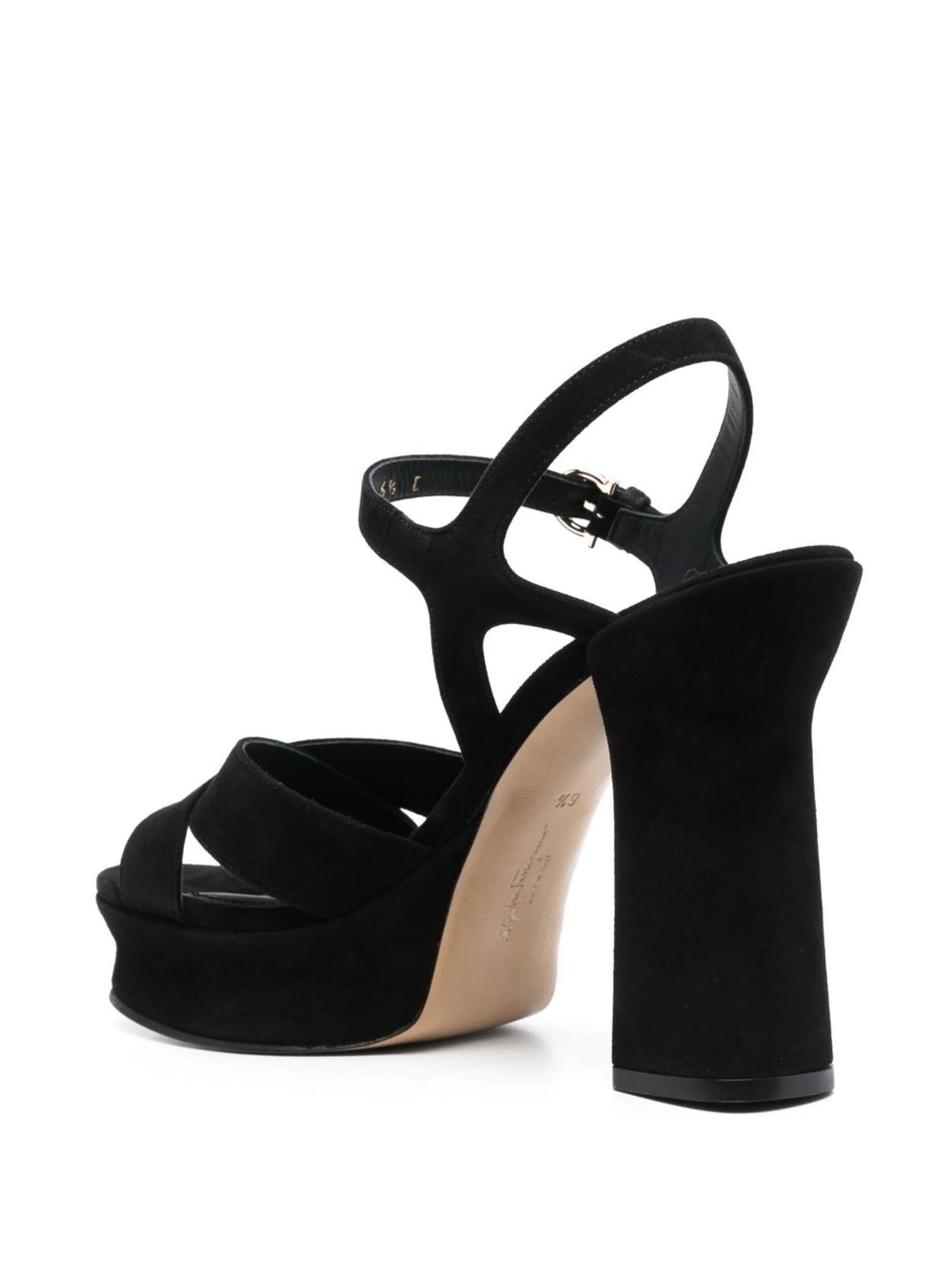 Salvatore Ferragamo o1s1rm0924 Sonya Suede Platform Sandals in Black Size US 8.5 / IT 38.5 - 3 Thumbnail
