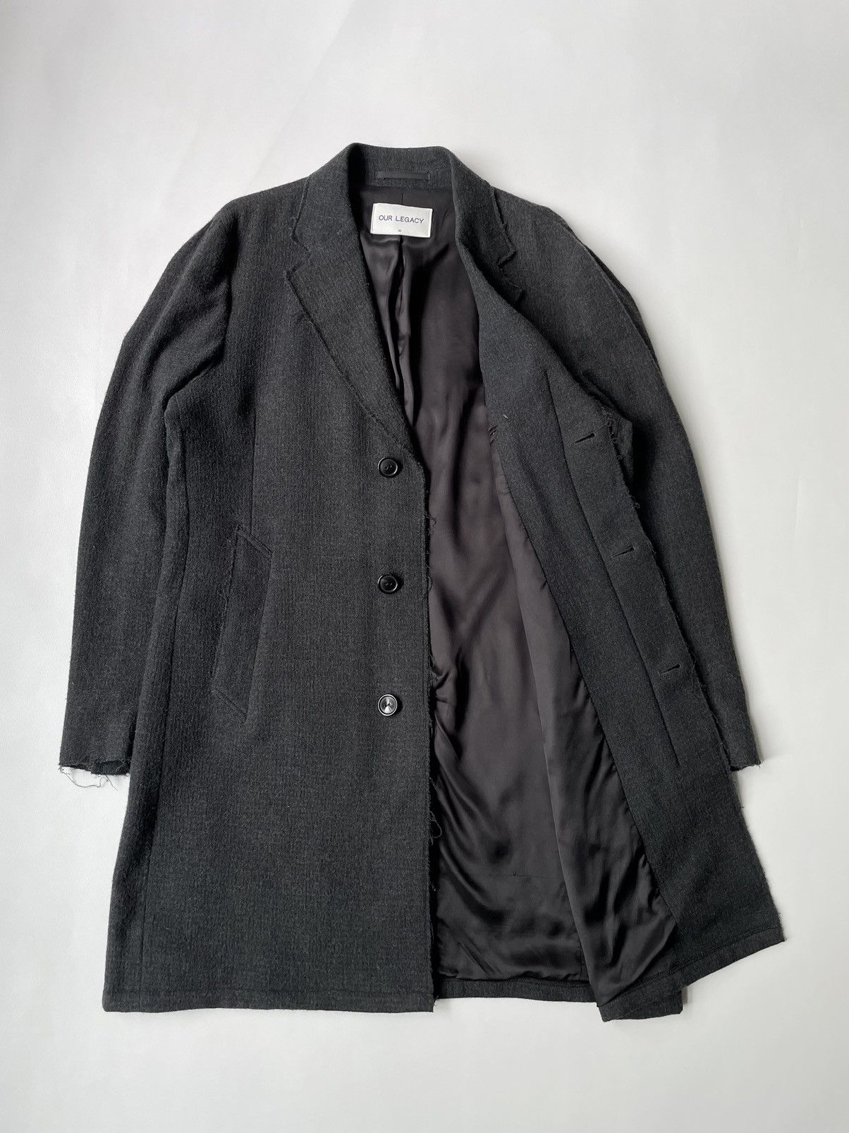 Our Legacy A/W 15 Raw Hem Wool Overcoat Size US M / EU 48-50 / 2 - 8 Thumbnail