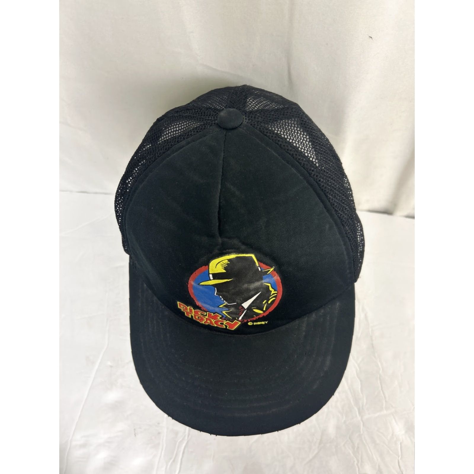 Disney VINTAGE Dick Tracy Trucker Hat Black SnapBack Adjustable Distressed Men One Size Disney Kapit? Size ONE SIZE - 5 Thumbnail