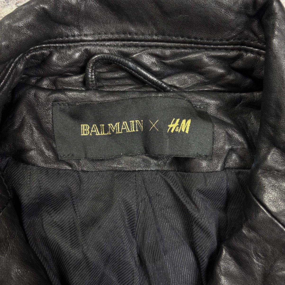 Balmain Archive Balmain by Decarnin x H&M - Leather Jacket Size XS / US 0-2 / IT 36-38 - 13 Thumbnail