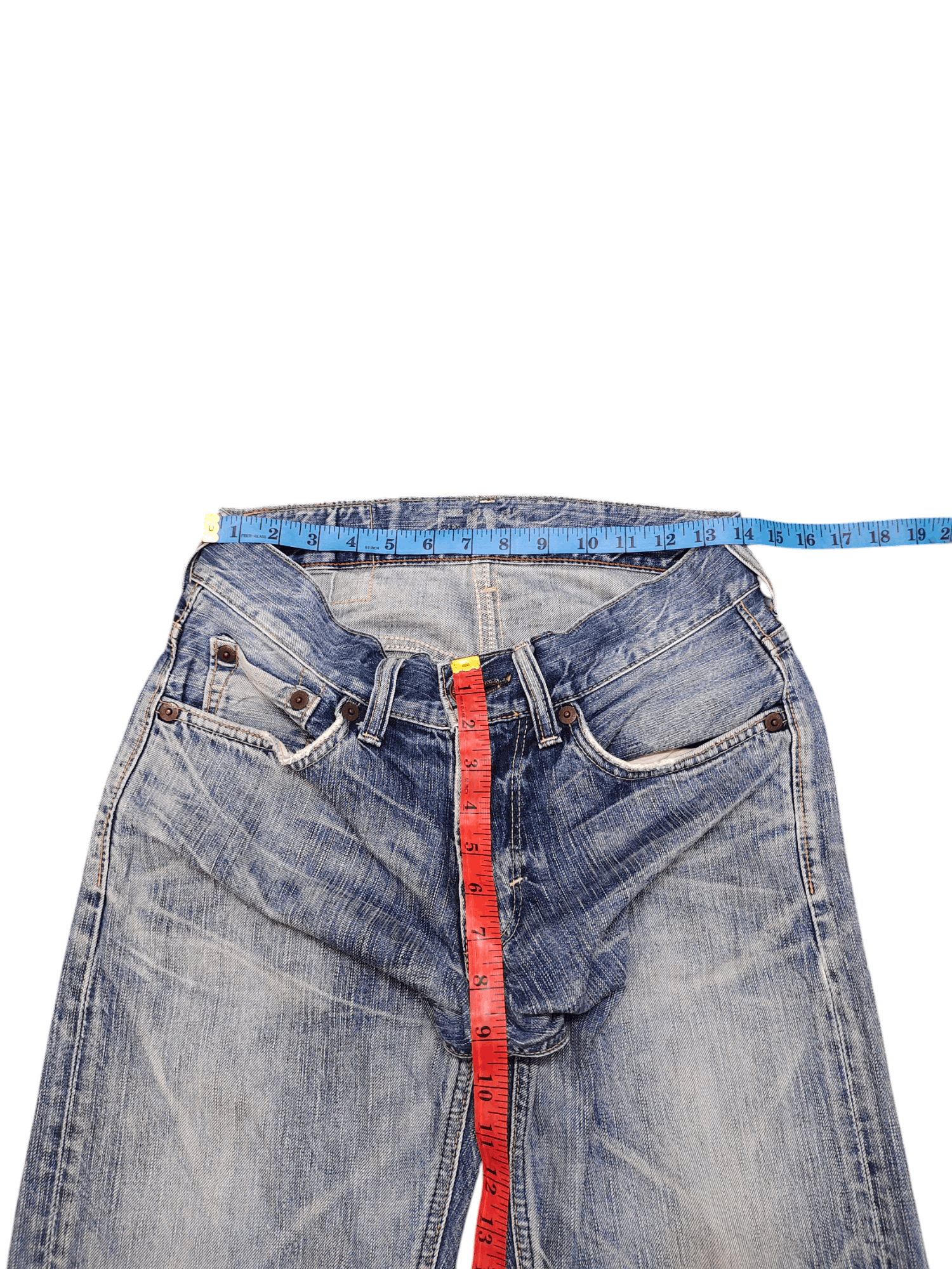 If Six Was Nine Vintage Edwin 503 Distress Faded Clawmark Denim Jeans Size US 29 - 15 Thumbnail