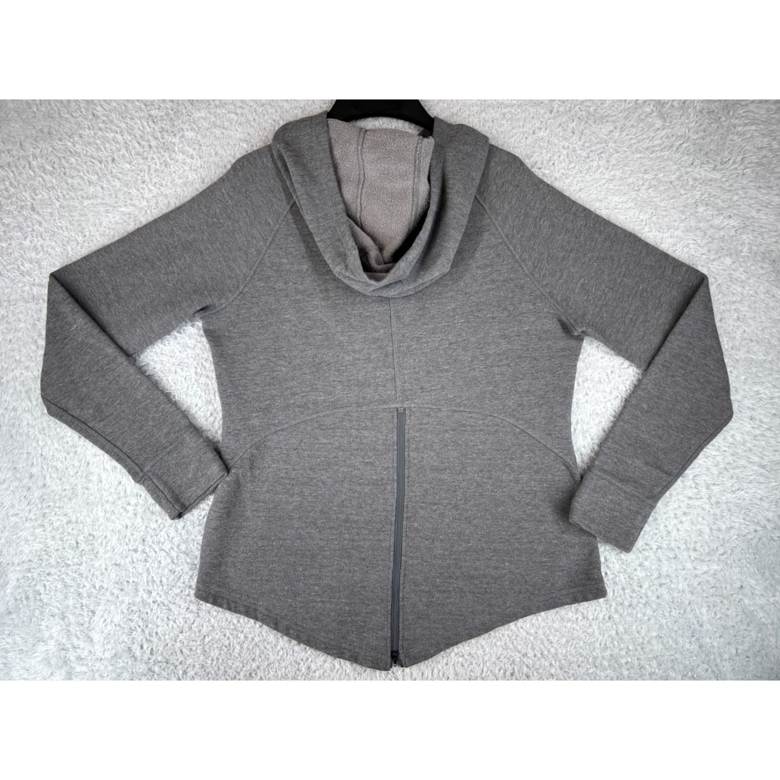 The North Face The North Face Hoodie Womens Medium Gray Back Zip Cotton French Terry Sweater Size M / US 6-8 / IT 42-44 - 2 Thumbnail