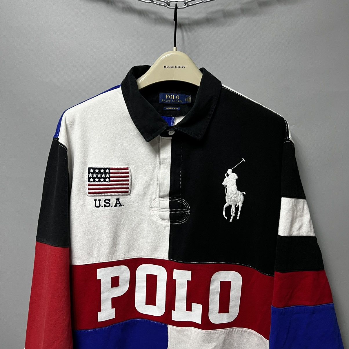 Polo Ralph Lauren Polo Ralph Lauren Big Pony USA Flag Rugby Shirt #10 Limited Size US XL / EU 56 / 4 - 4 Thumbnail