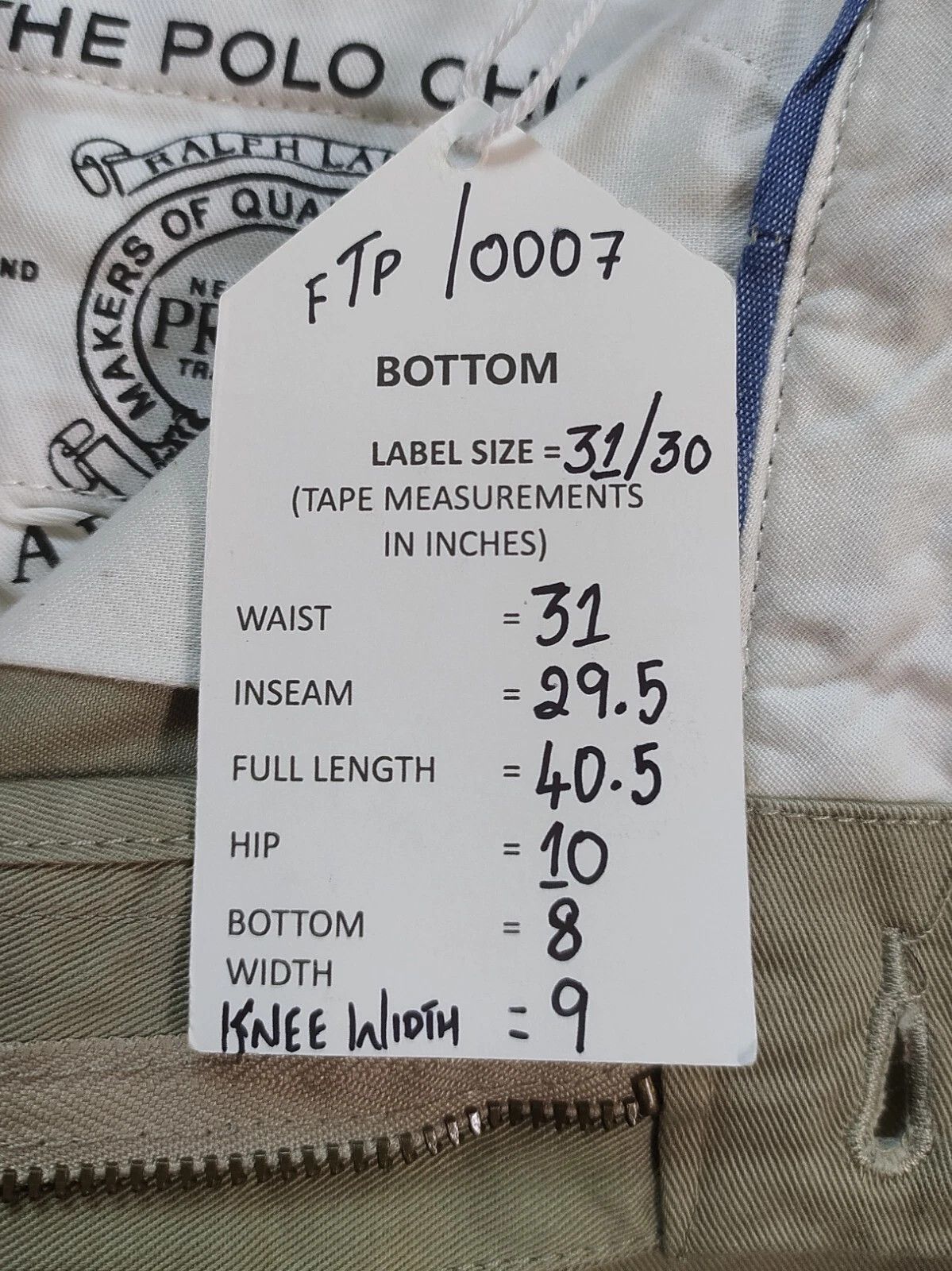 Polo Ralph Lauren Polo Ralph Lauren Classic Fit Chino Pant FTP 0007 Size US 31 - 6 Thumbnail