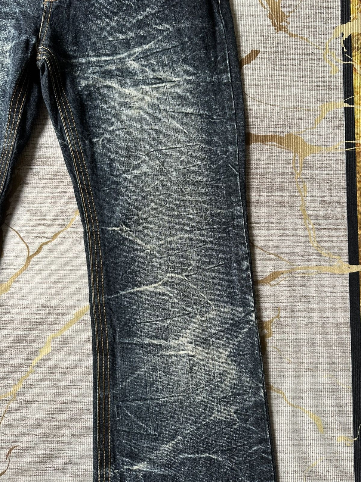 Japanese Brand FLARE Sky Bomber Claw Marks Design Denim Size US 34 / EU 50 - 9 Thumbnail