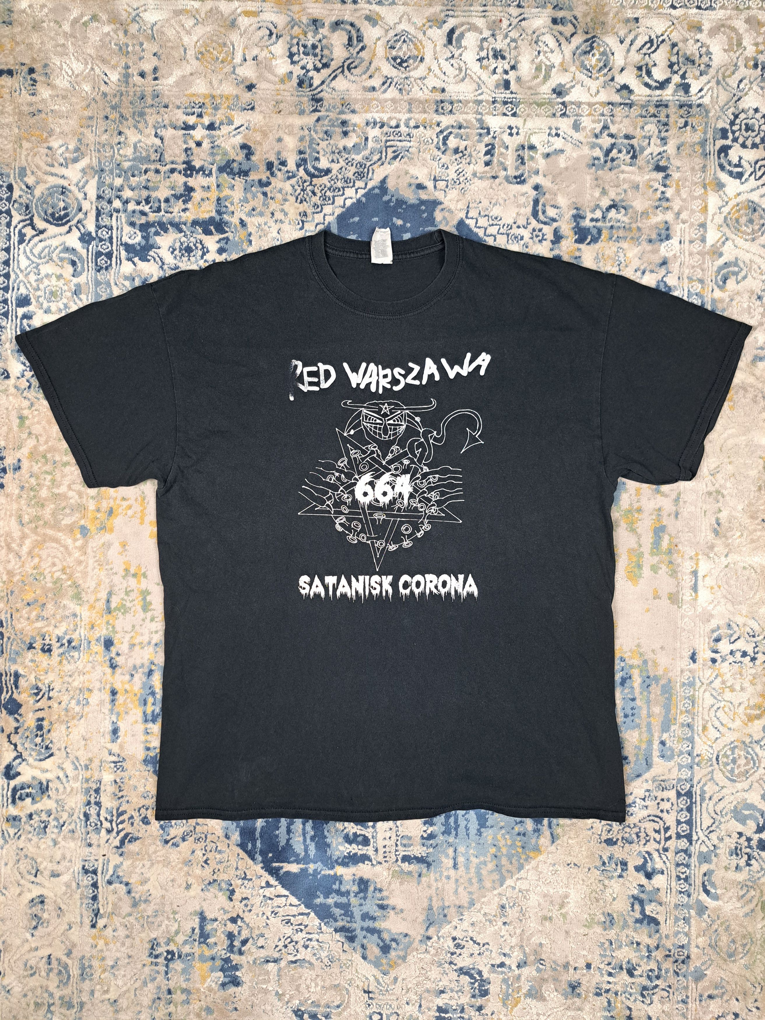 Band Tees Vintage 00s Red Warszawa Hard Rock Band Tee Satan Metal Size US XL / EU 56 / 4 - 1 Thumbnail