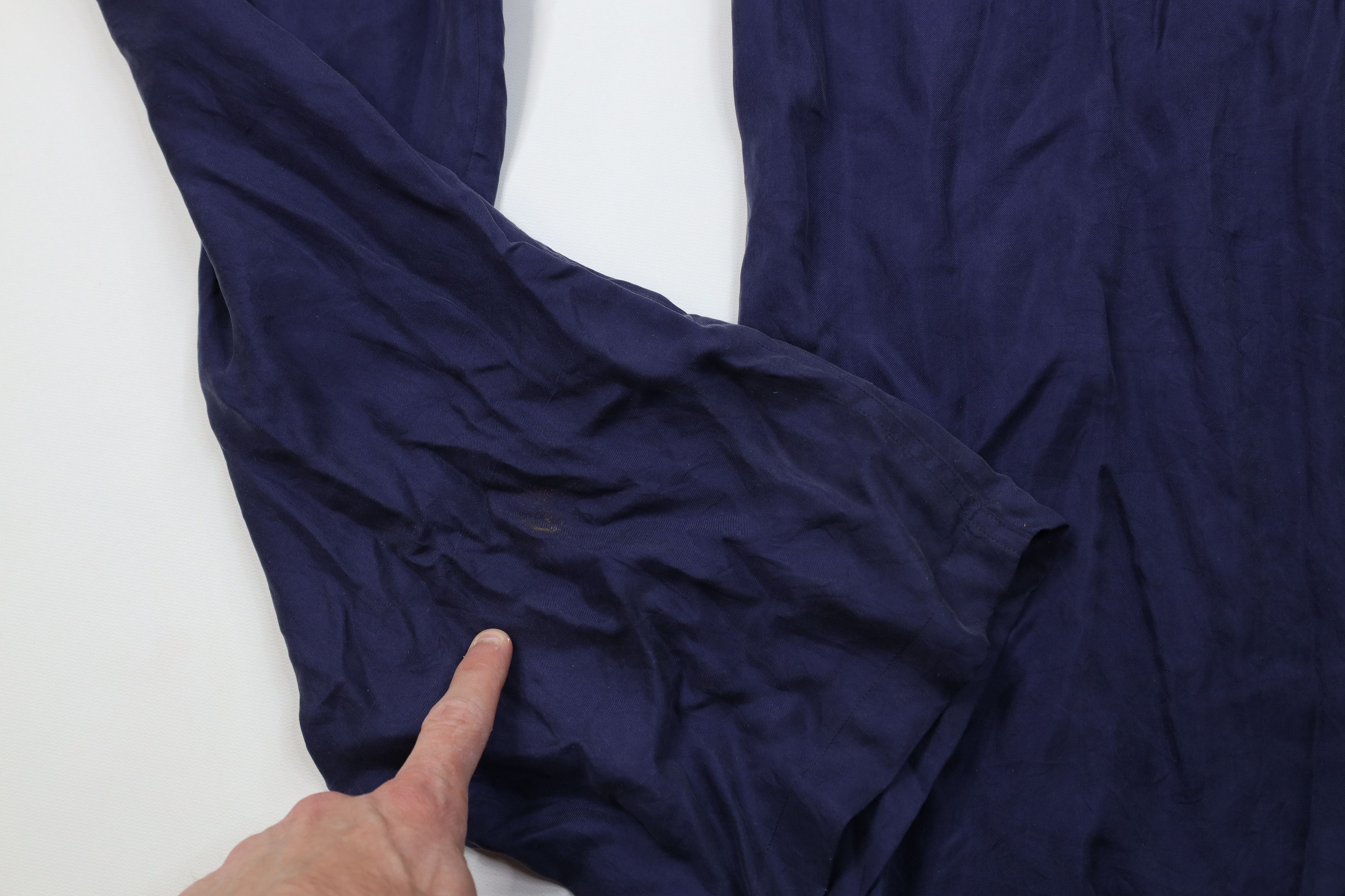 Vintage Deadstock Vintage 90s Streetwear Fit Silk Pants Navy Blue Size US 38 / EU 54 - 6 Thumbnail