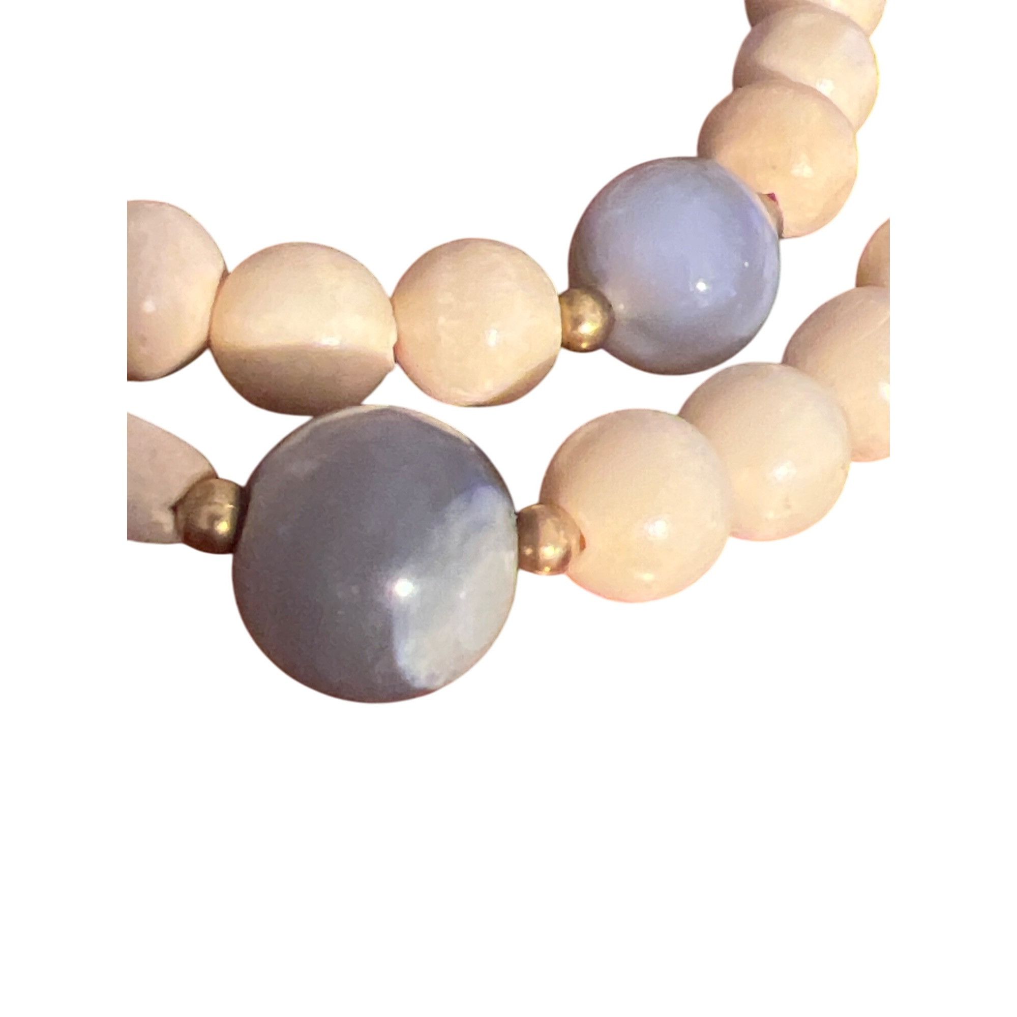 Other Vintage 2 Strand Necklace Natural Beads Brass Quartz Beads H Size ONE SIZE - 2 Thumbnail