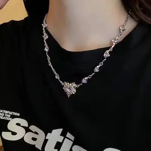 Michele Berandi Electro Chain Crystal Purple Heart Silver Star Pop Fantasy Size ONE SIZE - 4 Thumbnail