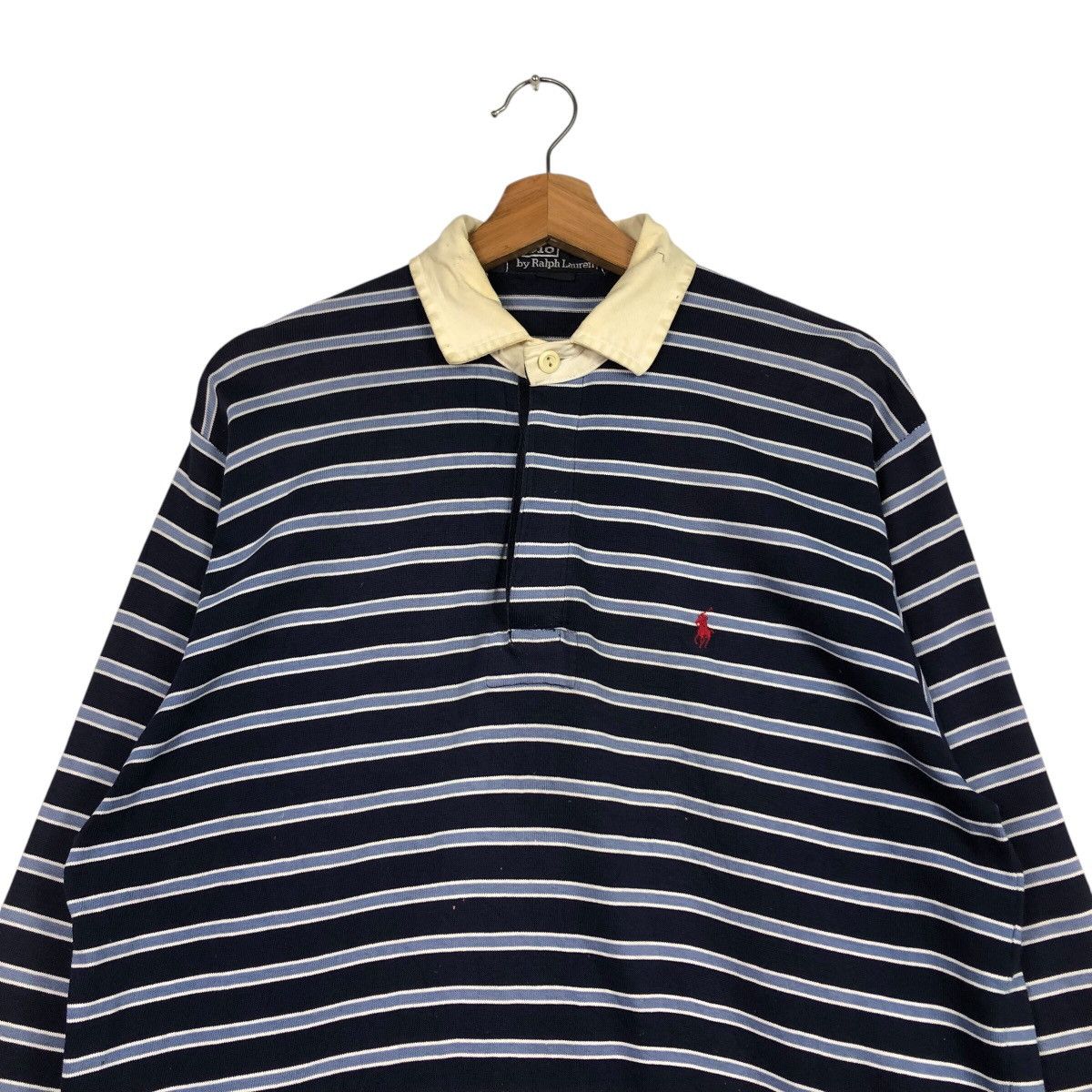Polo Ralph Lauren Polo Ralph Lauren Old School Rugby Striped Design Collogue Size US M / EU 48-50 / 2 - 3 Thumbnail