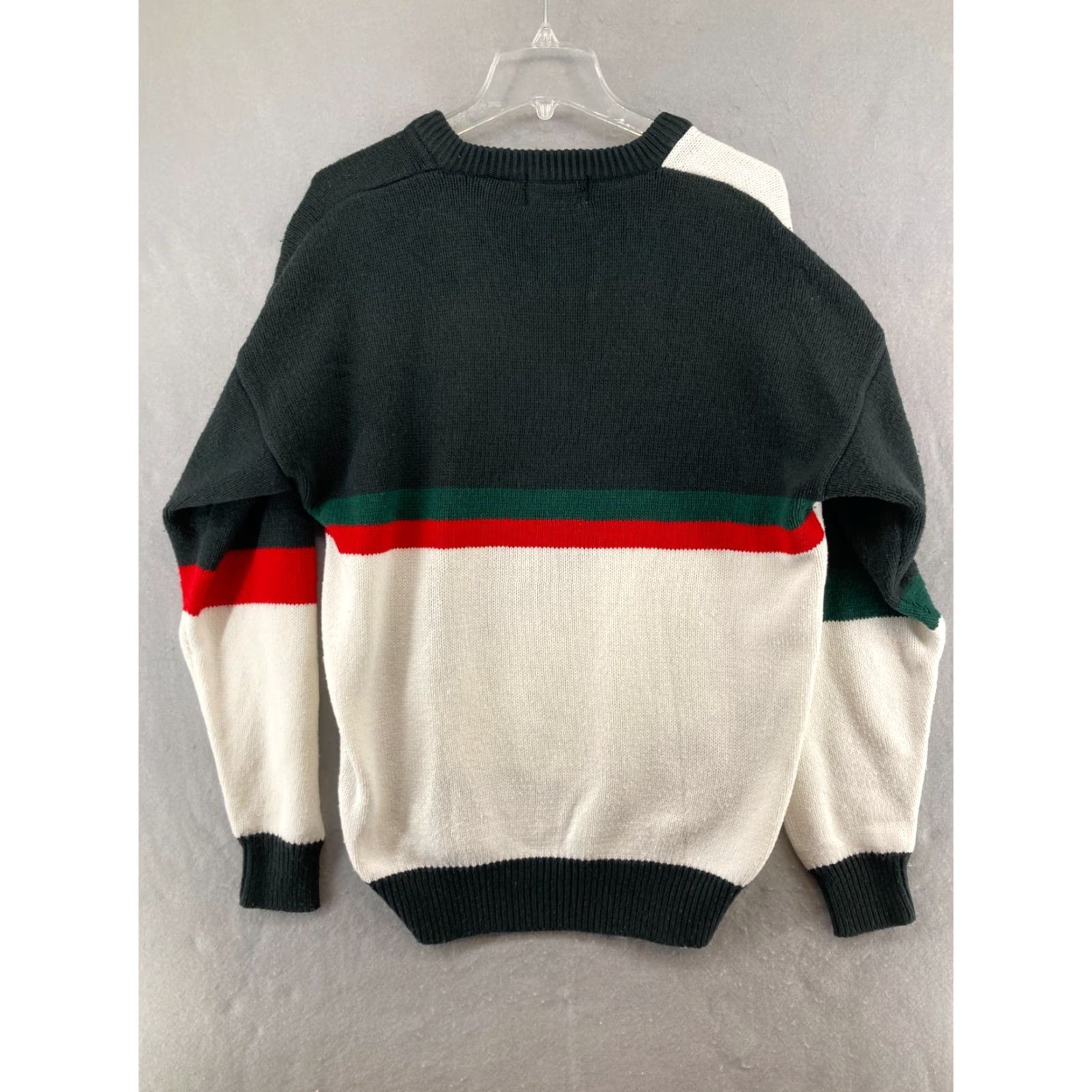 Vintage VINTAGE Mens Large Sweater Pullover Striped Geometric V-Neck Knit 90s Size US L / EU 52-54 / 3 - 7 Thumbnail