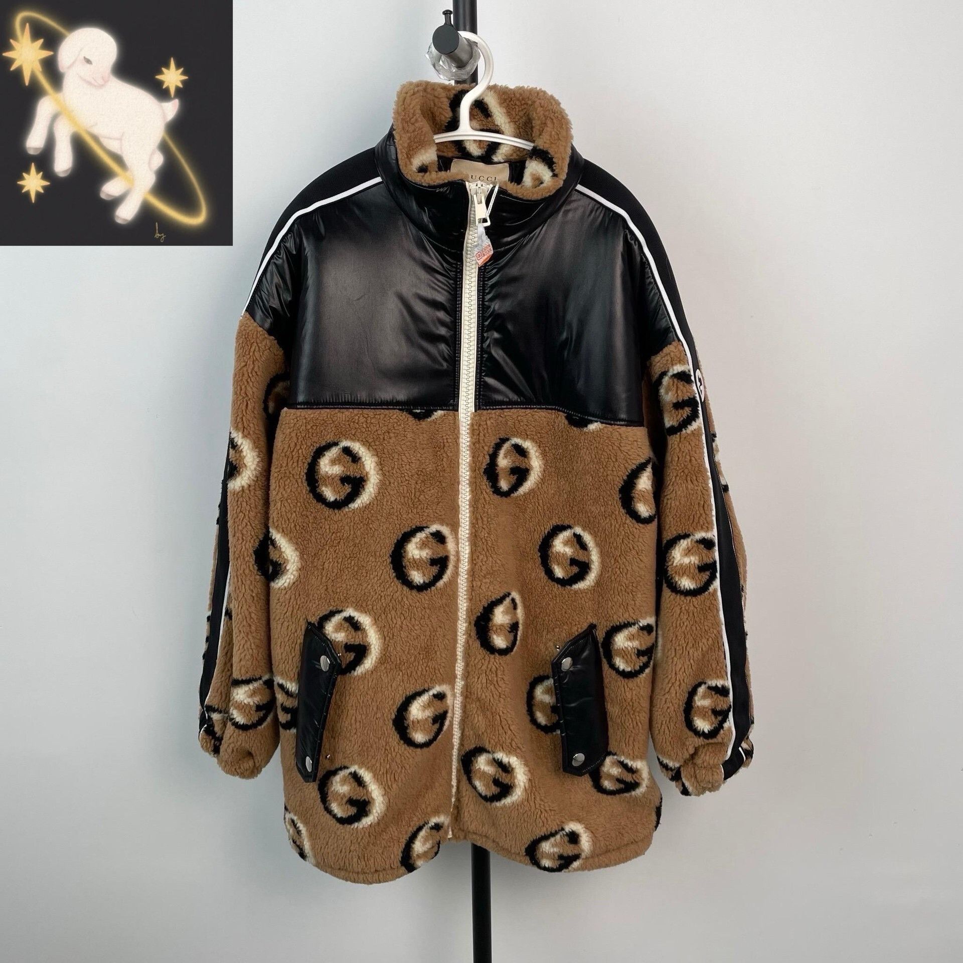 Gucci Gucci Brown Double G Print Teddy Coat Size US M / EU 48-50 / 2 - 1 Thumbnail