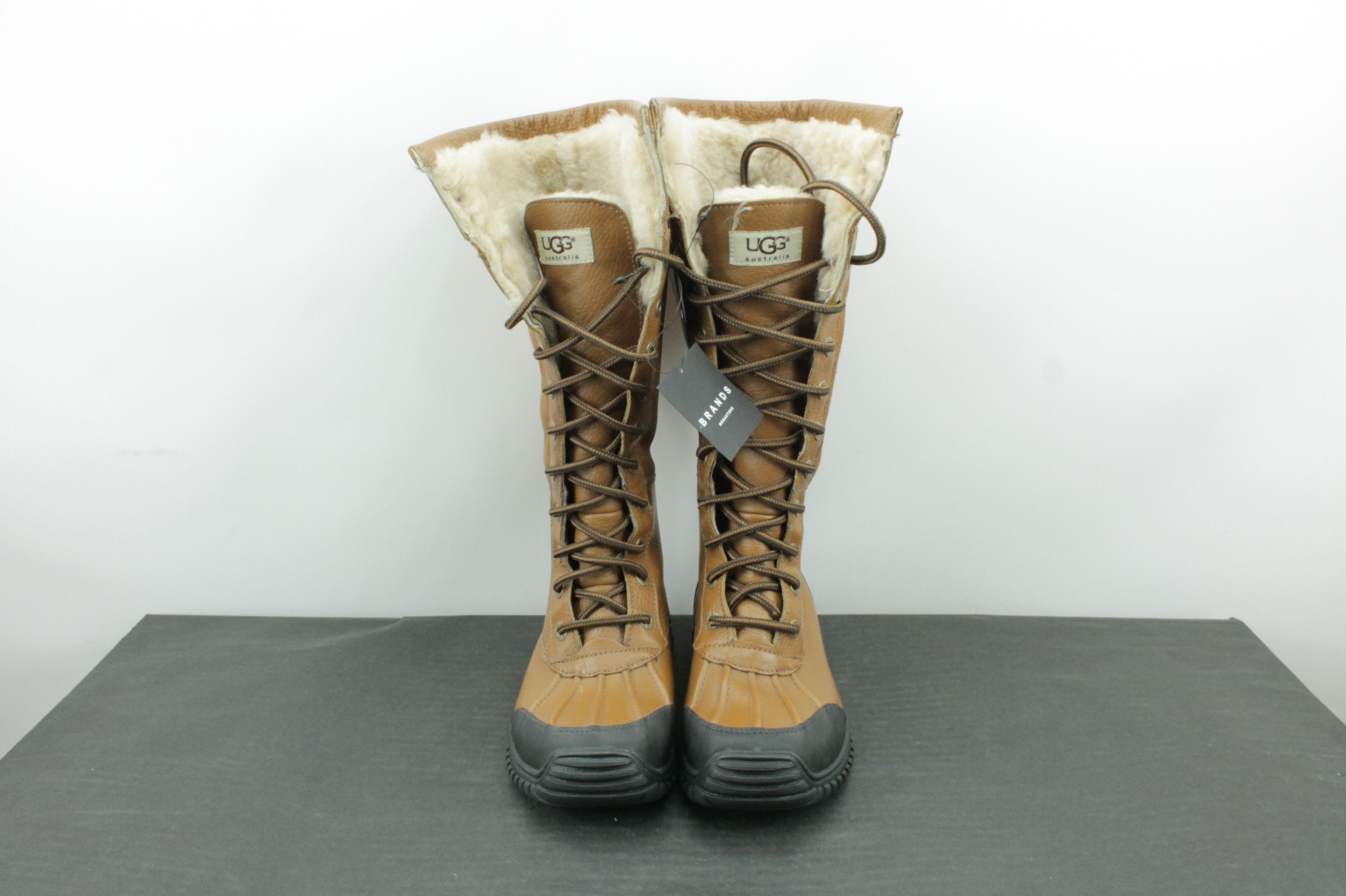 Ugg UGG Adirondack Tall III Chestnut Leather Fur Boots 5498 Size US 5 / IT 35 - 2 Thumbnail