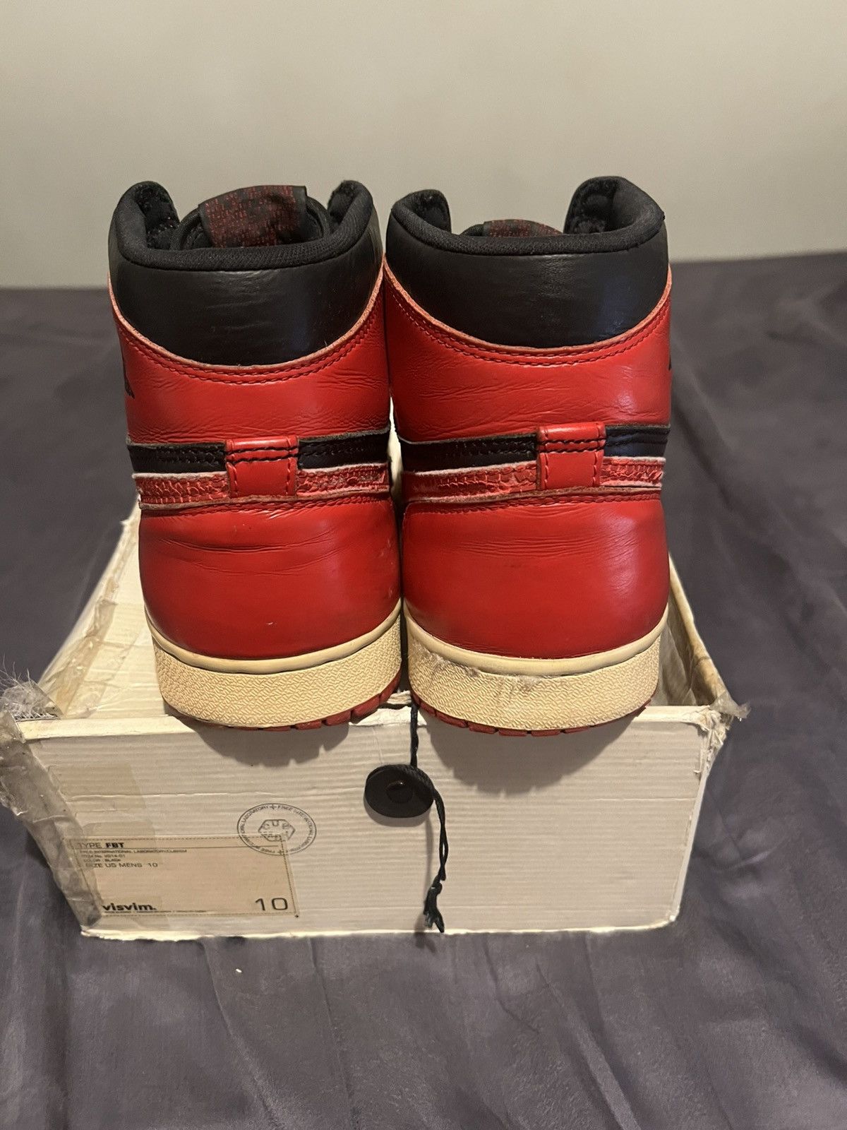 Jordan Brand Nike Air Jordan 1 Bred 1994 size UK 8.5 US 9.5 Size US 9.5 / EU 42-43 - 5 Thumbnail
