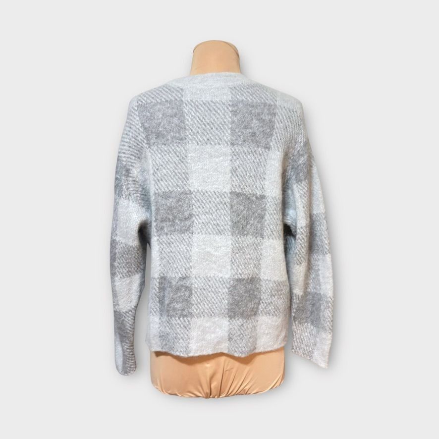 Vince Vince Gray Alpaca Mohair Blend Sweater S Gray Check Houndsto Size S / US 4 / IT 40 - 5 Thumbnail