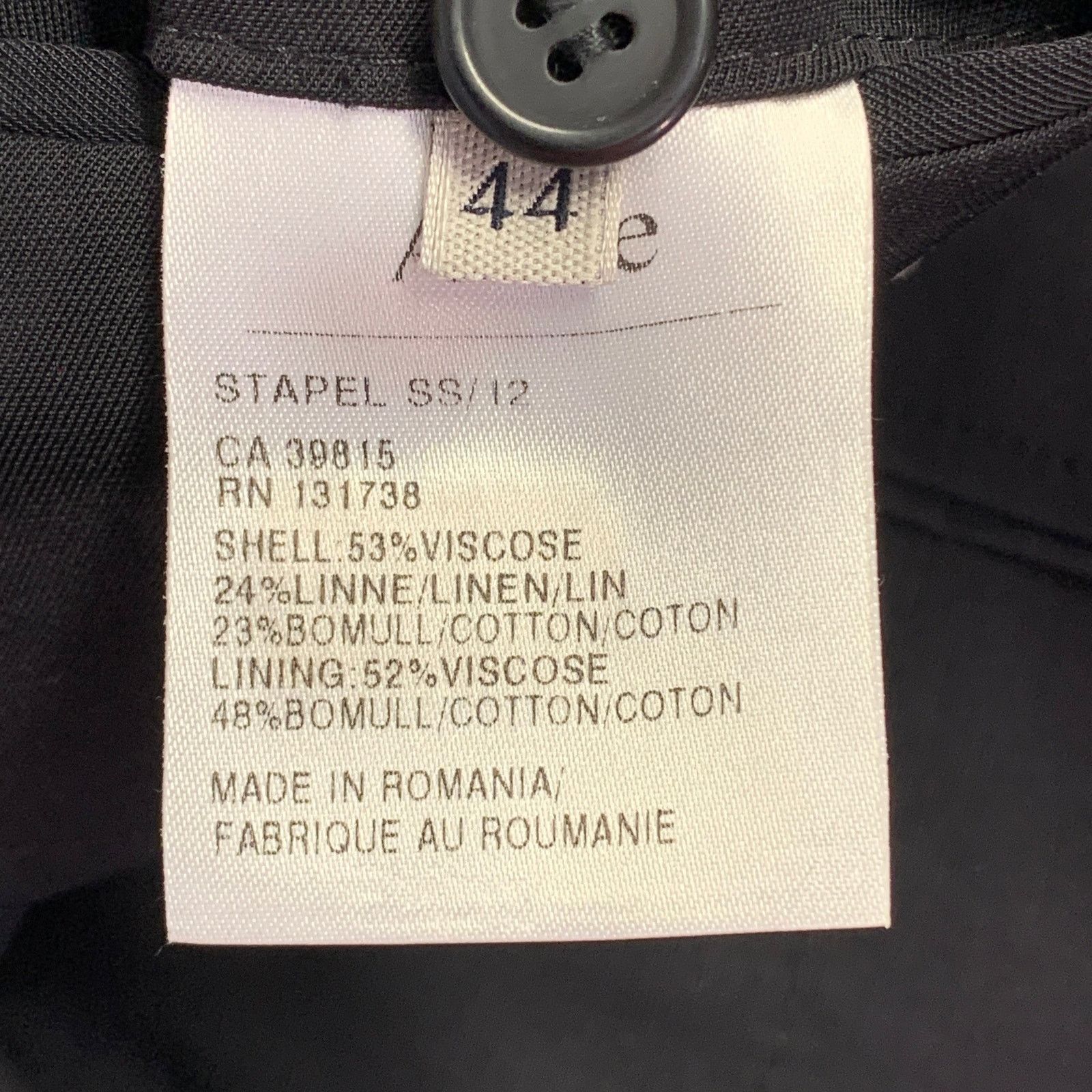Acne Studios ACNE STUDIOS Size 34 Black Viscose Linen Cotton Sport Coat Size 34R - 8 Thumbnail