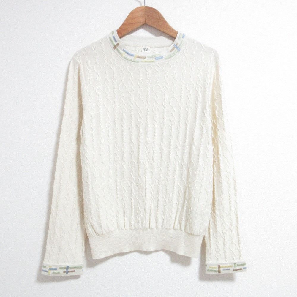 Hermes Hermes Hermes Do Re Boucles Cashmere Silk Knit Top Textile Tops DUTY FREE for USA Size ONE SIZE - 1 Thumbnail
