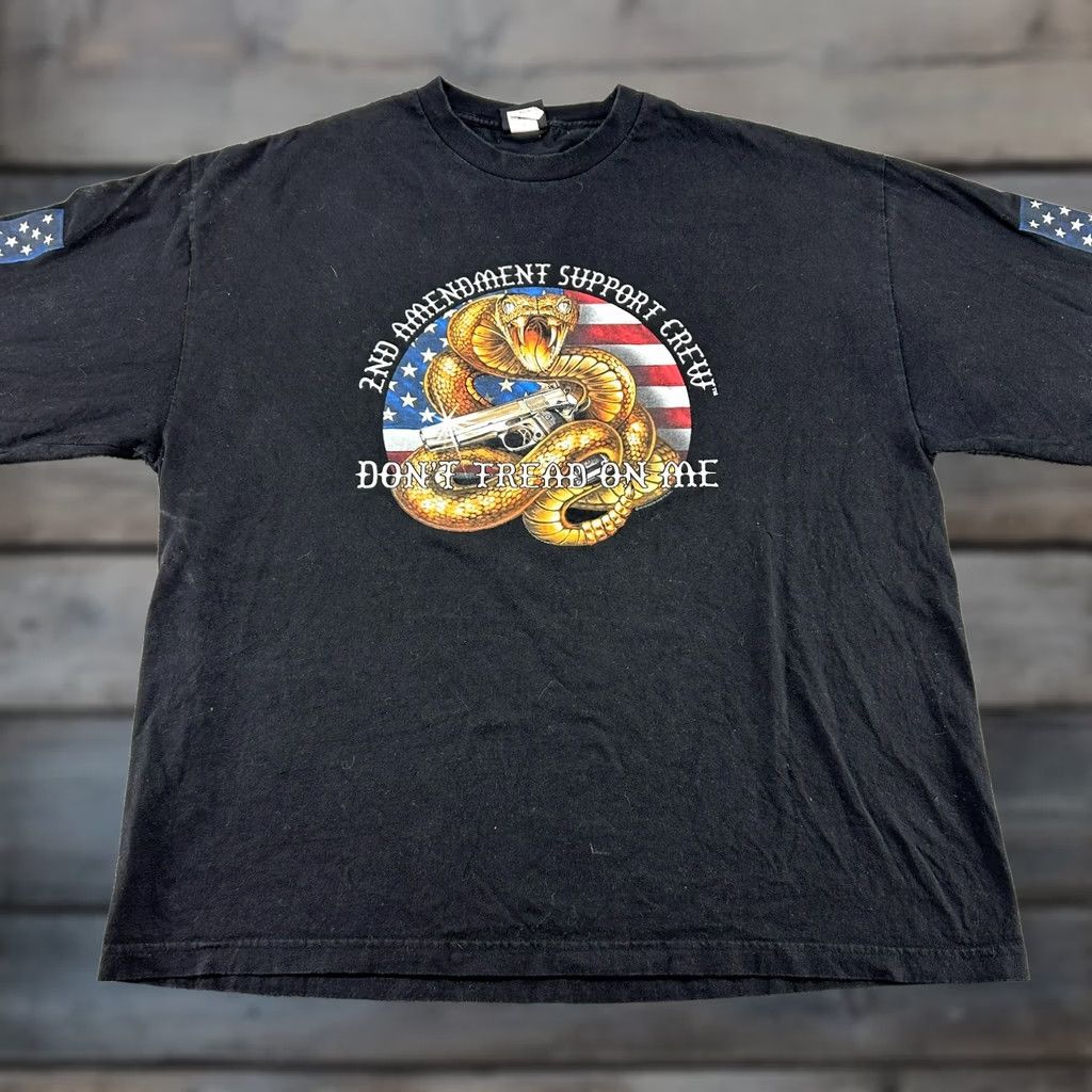 Vintage VINTAGE 2nd Amendment Shirt Mens 2XL Black Snake Dont Tread On Me Flag Nike Dri-FIT 90s Mens Long Sleeve Crew Neck Graphic Print Size US XXL / EU 58 / 5 - 1 Thumbnail