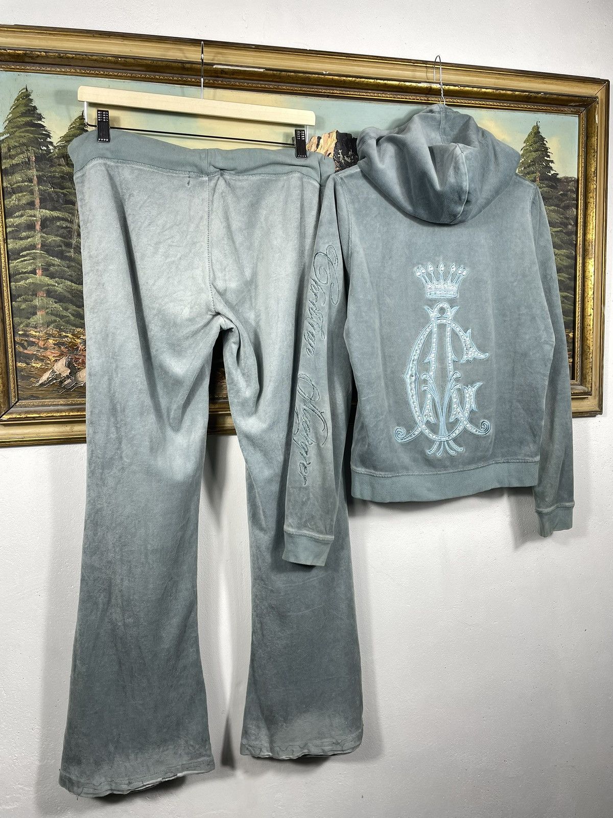 Retro 00s Christian Audigier Zip Up Hoodie Trousers Drip