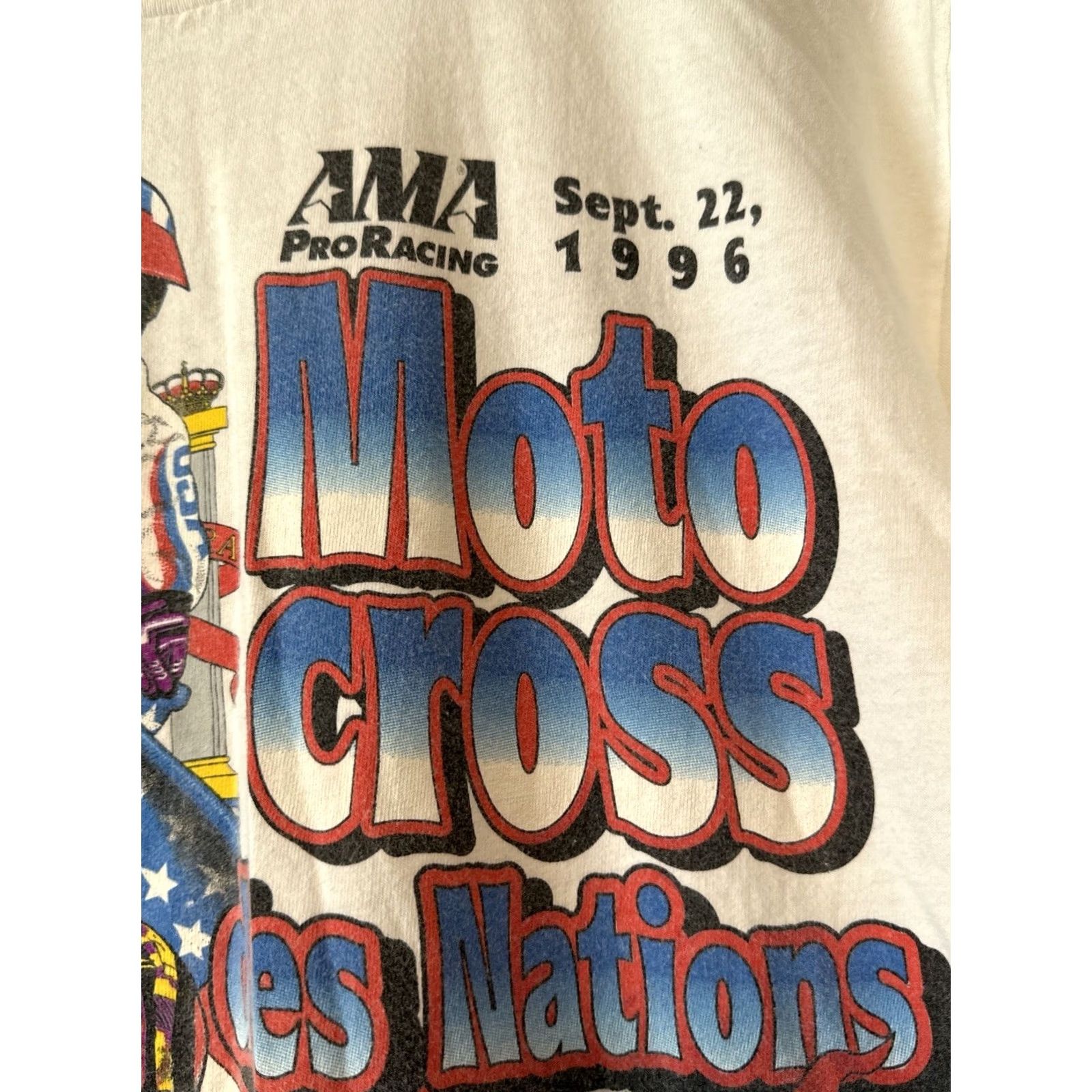 Hanes VINTAGE Motocross des Nations Jerez Spain T-Shirt Team USA Emig McGrath L Hanes Beefy-T White Mens L Size US L / EU 52-54 / 3 - 2 Thumbnail