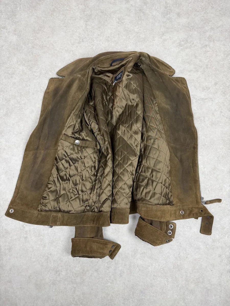 Armani 2000s Armani Beige Suede Leather Perfecto Jacket Size US M / EU 48-50 / 2 - 7 Thumbnail