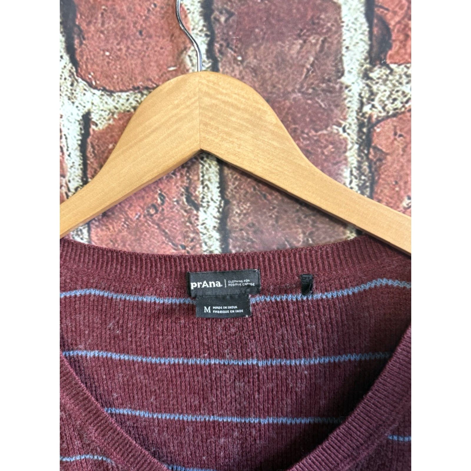 Prana prAna Womens Red Ribbed V-neck Long Sleeve Pullover Sweater M Red Womens Pullover V-Neck Long Sleeve Sweater M Size M / US 6-8 / IT 42-44 - 3 Thumbnail