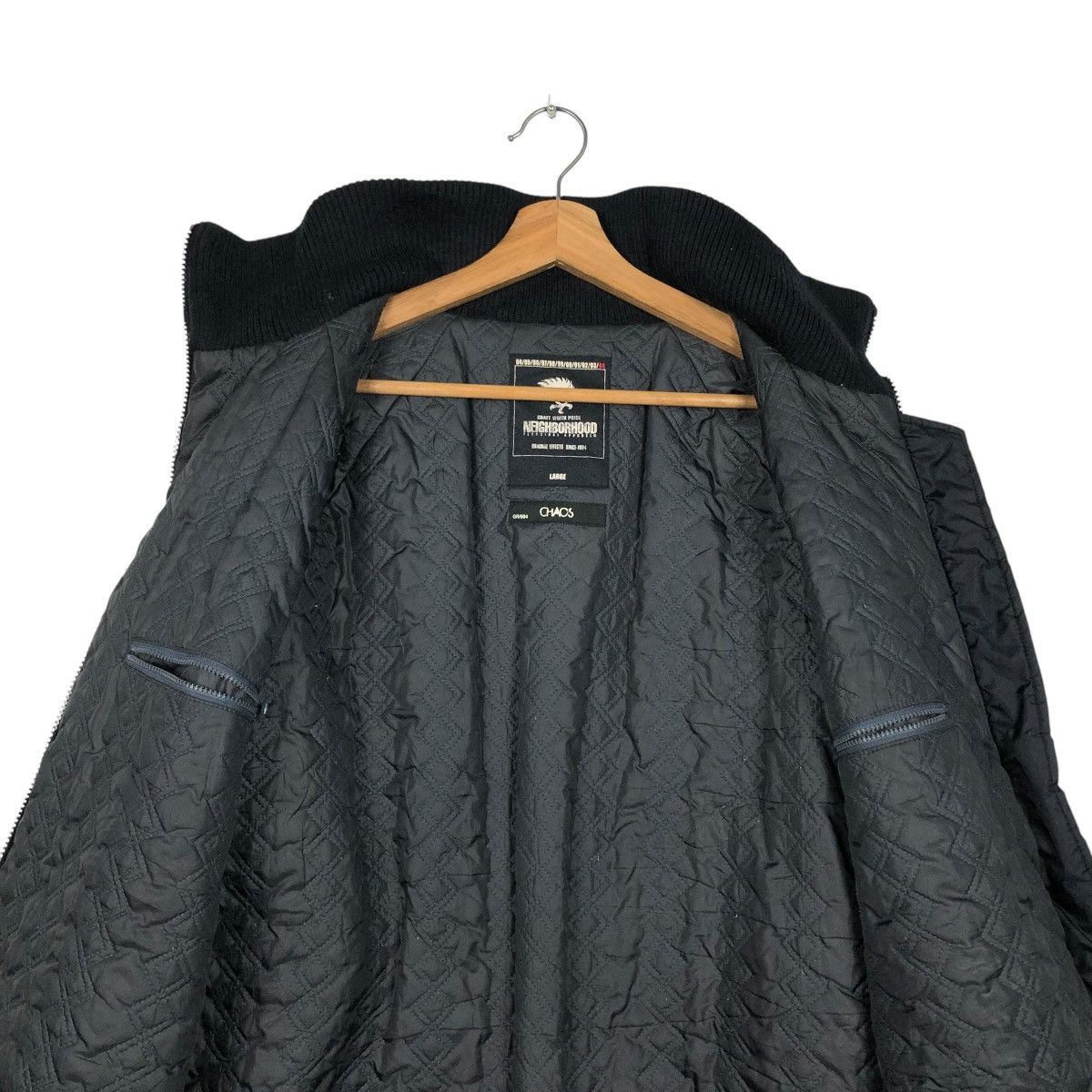 Neighborhood 🔥RICH BLACK BOMBER JACKET ZIPPER 2004 NEIGHBORHOOD CHAOS Size US L / EU 52-54 / 3 - 16 Thumbnail