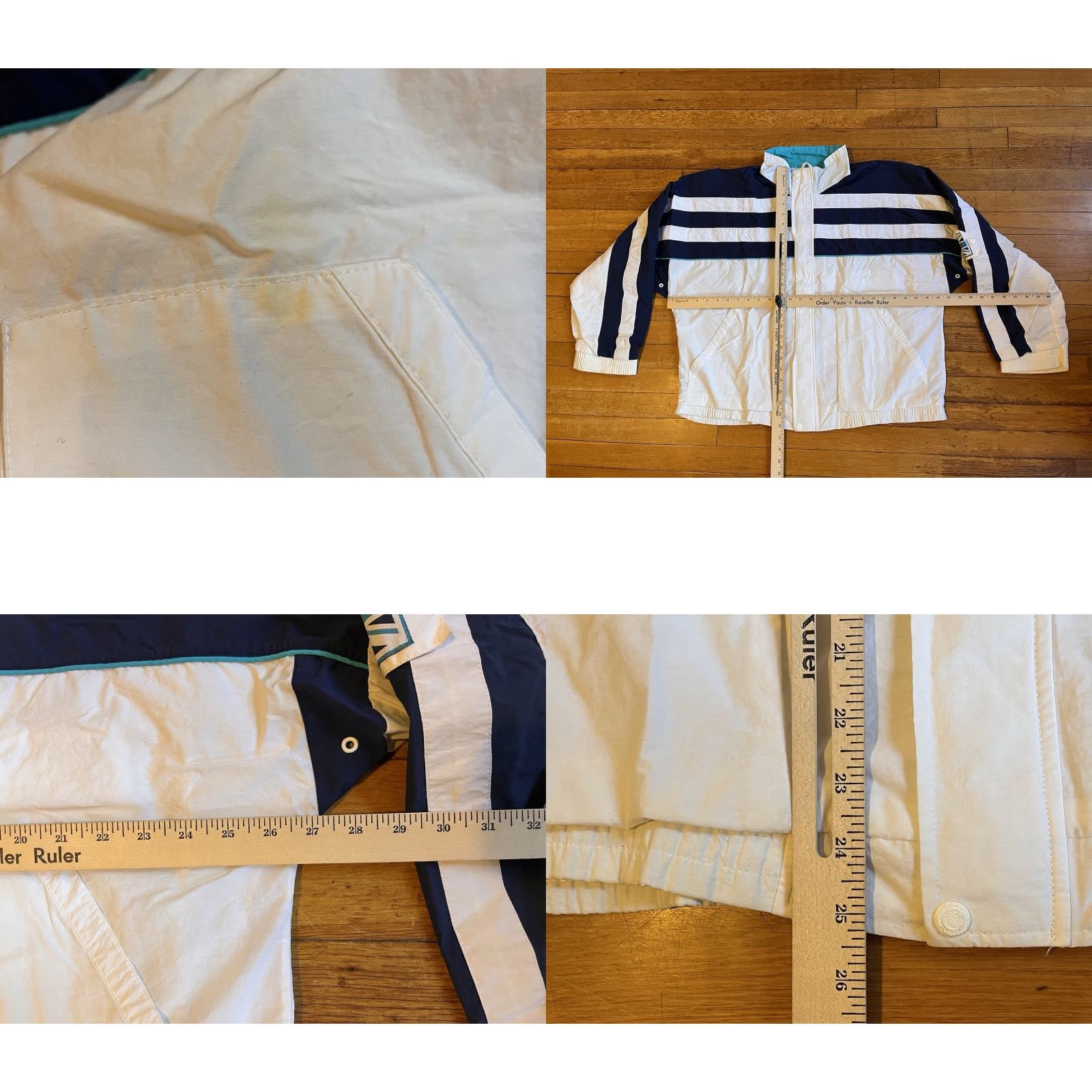 Reebok VINTAGE Reebok Tennis Courts In Session Jacket Men’s XXL White Blue Stripe 90s Size US XXL / EU 58 / 5 - 8 Thumbnail