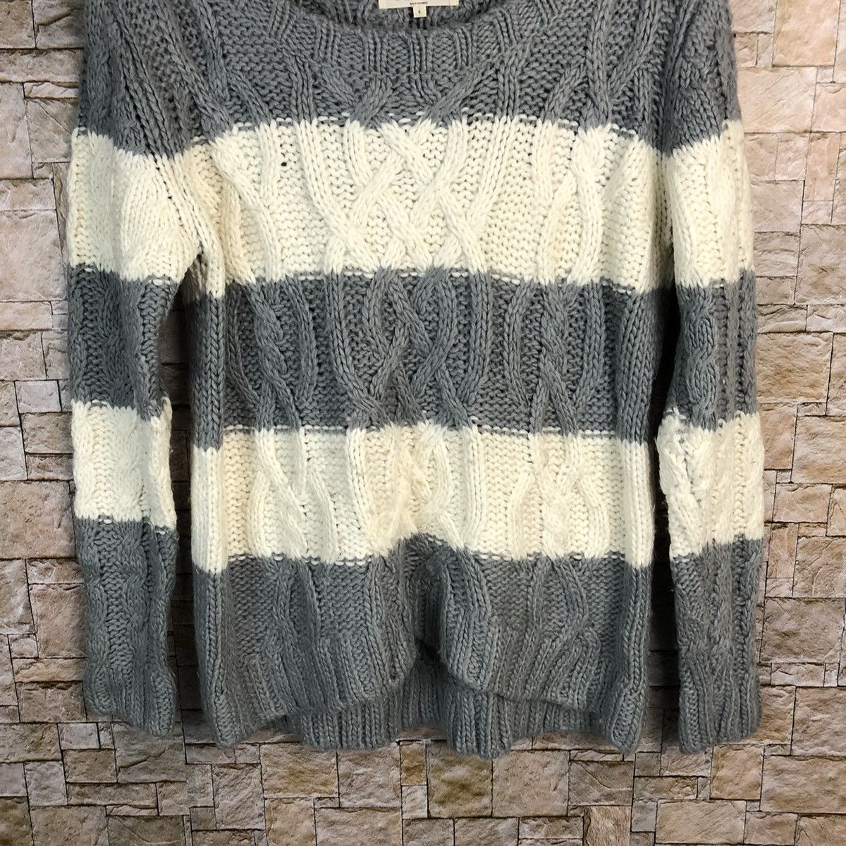 Homespun Knitwear Letter White Grey Knitwear #A393 Size M / US 6-8 / IT 42-44 - 3 Thumbnail